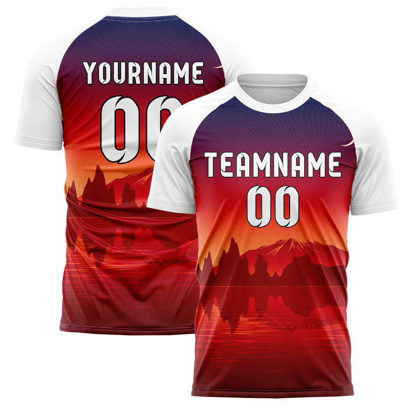 Rot Iceland Skyline Design 15-0433 individuelles Fußballtrikot main