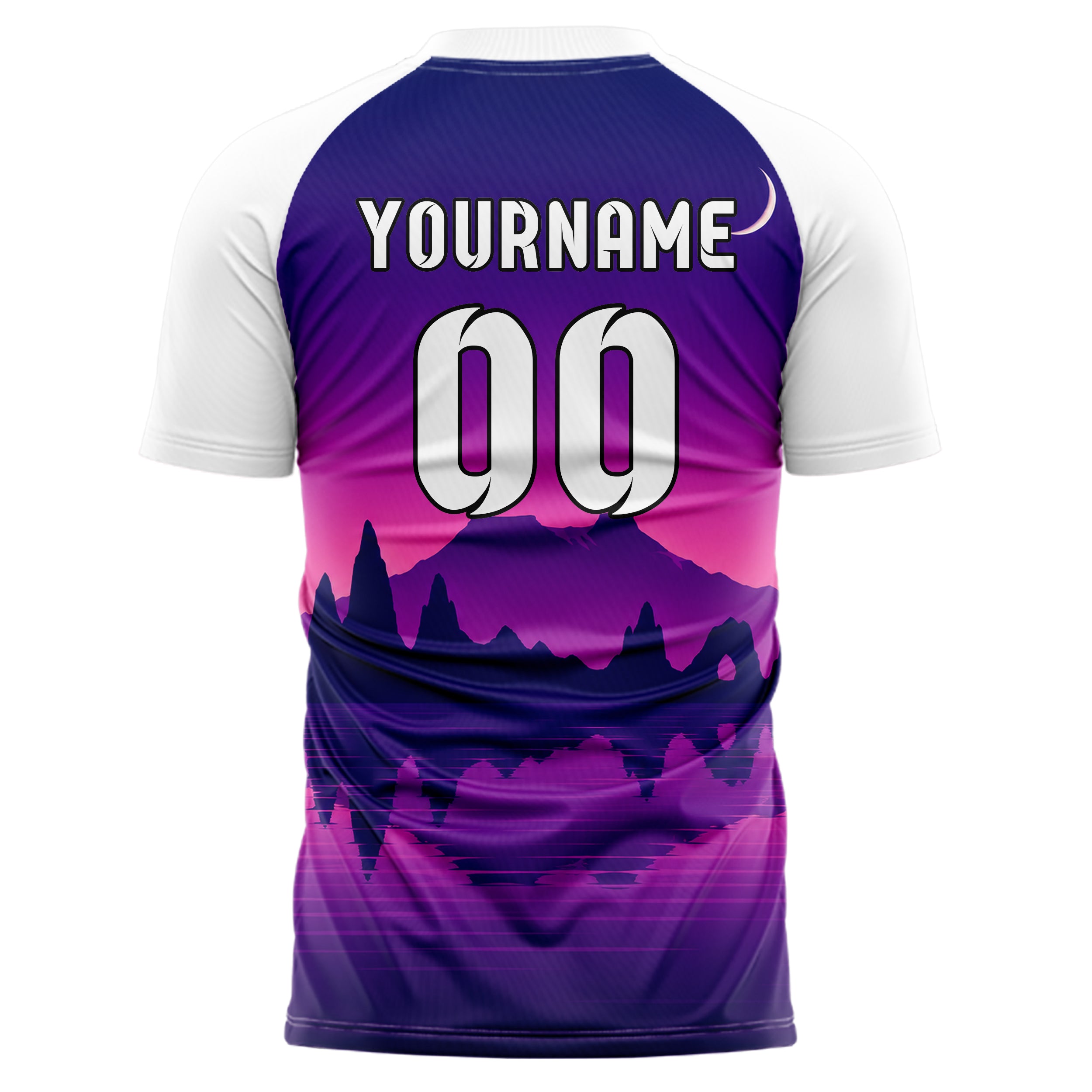 Lila Iceland Skyline Design 15-0436 individuelles Fußballtrikot back