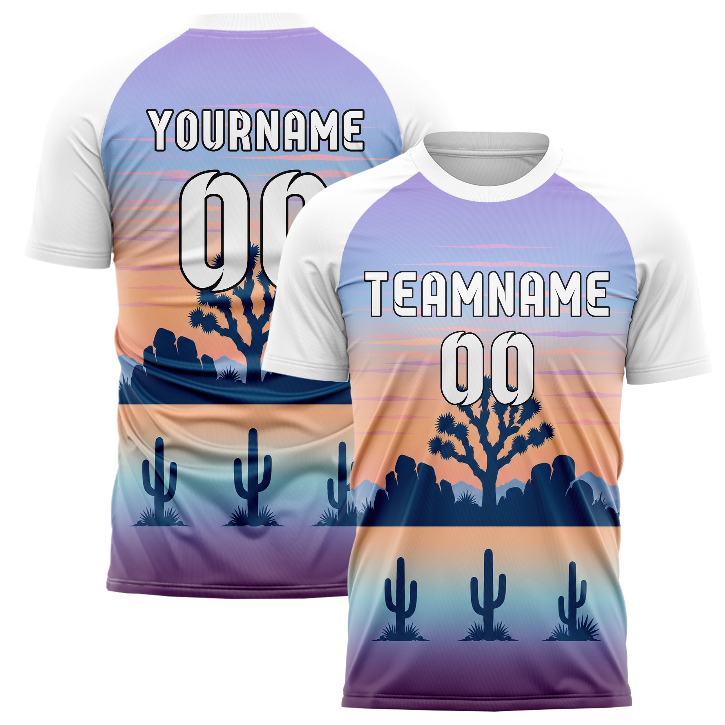 Hellblau Joshua Tree Skyline Design 15-0494 individuelles Fußballtrikot main