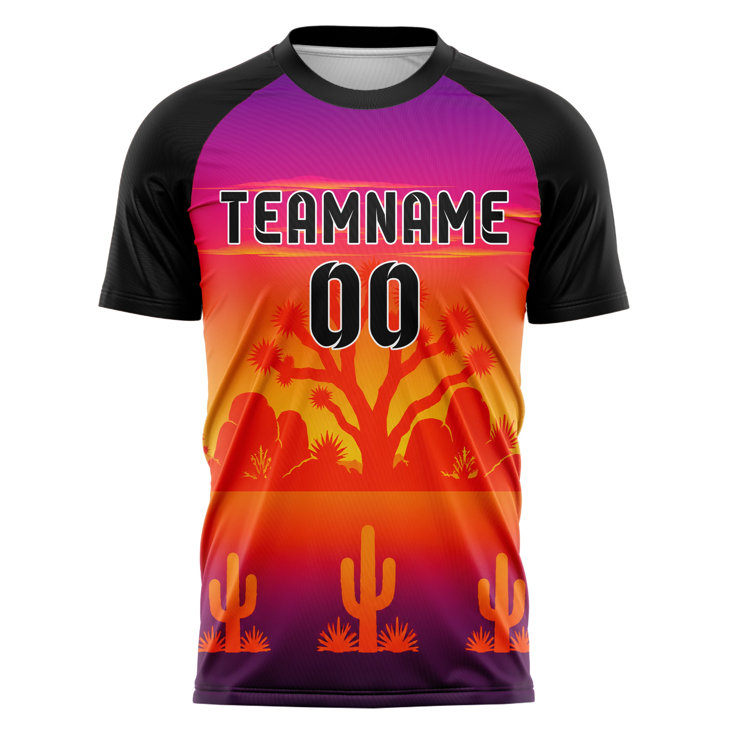 Orange Joshua Tree Skyline Design 15-0492 individuelles Fußballtrikot front