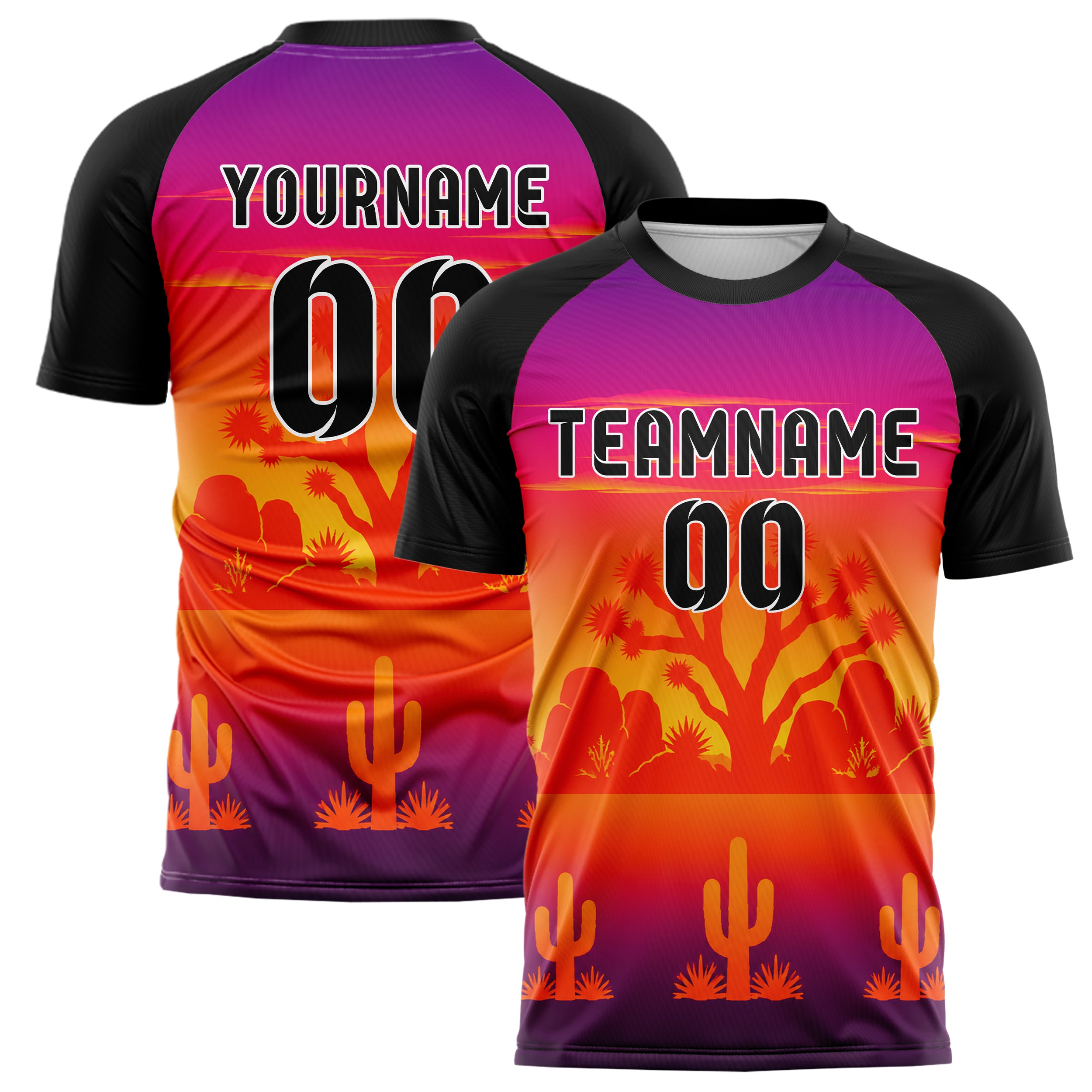Orange Joshua Tree Skyline Design 15-0492 individuelles Fußballtrikot main