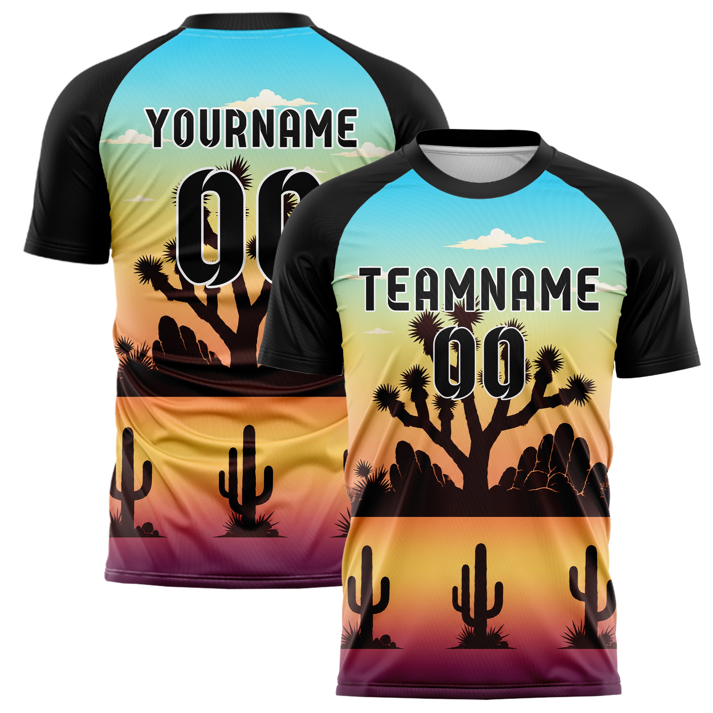 Gelb Joshua Tree Skyline Design 15-0495 individuelles Fußballtrikot main