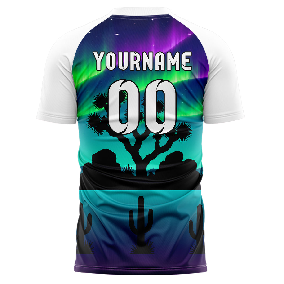 Petrol Joshua Tree Skyline Design 15-0500 individuelles Fußballtrikot back