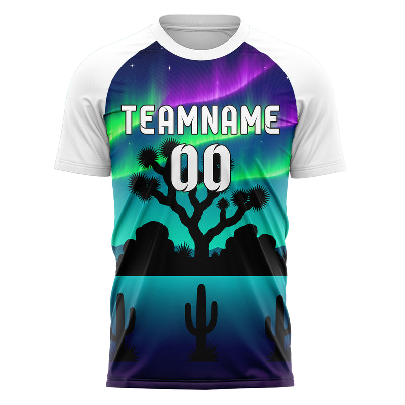 Petrol Joshua Tree Skyline Design 15-0500 individuelles Fußballtrikot front