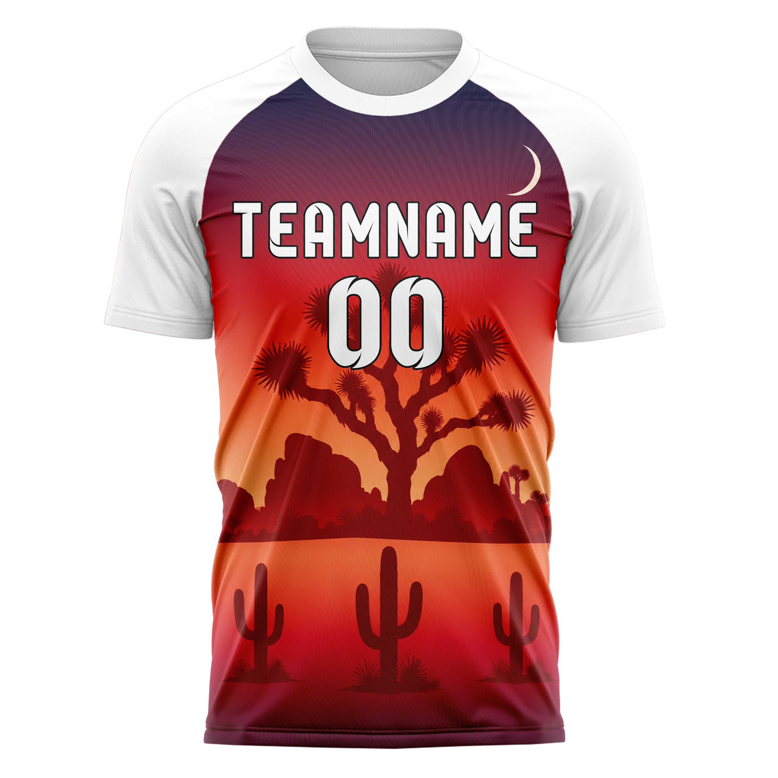 Rot Joshua Tree Skyline Design 15-0493 individuelles Fußballtrikot front