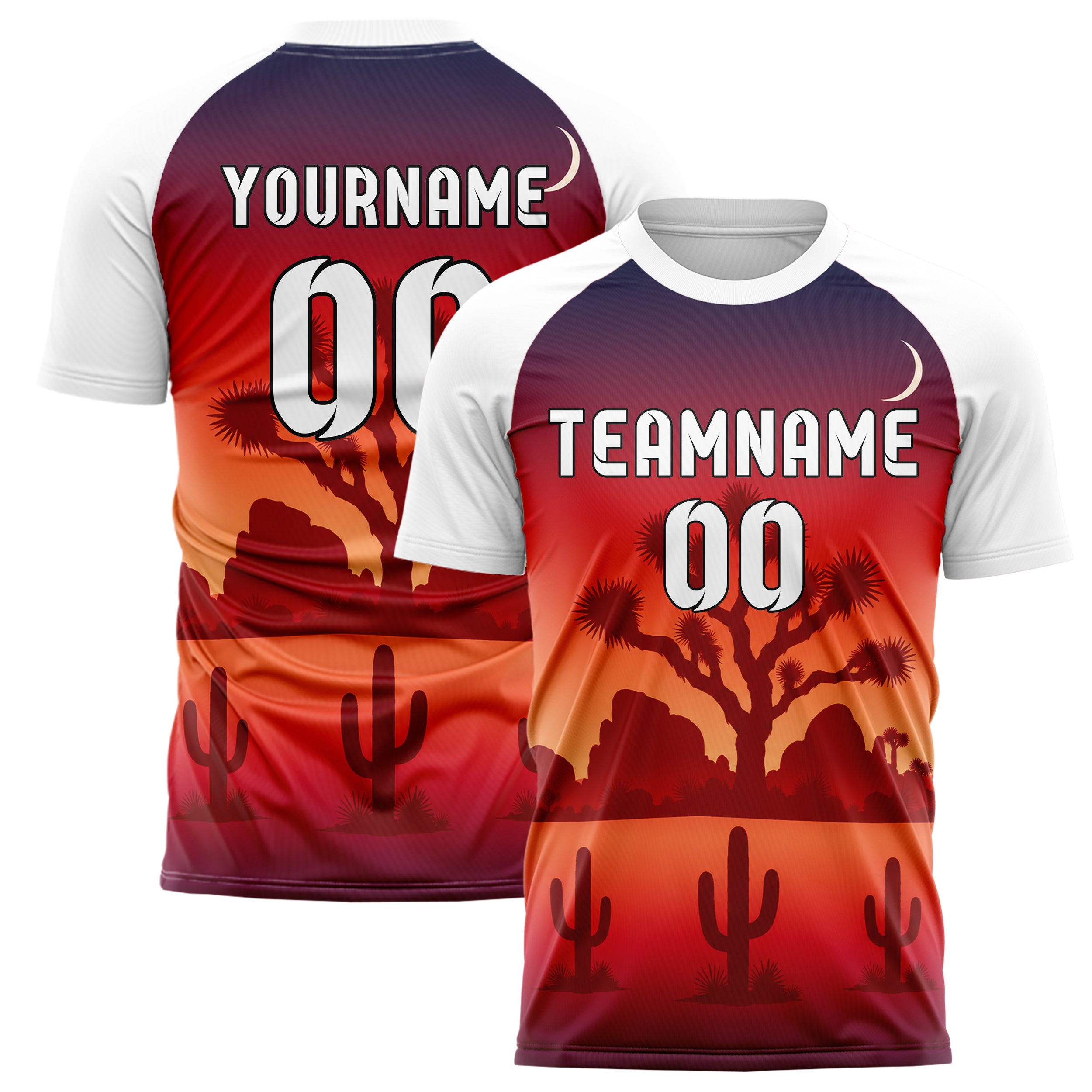 Rot Joshua Tree Skyline Design 15-0493 individuelles Fußballtrikot main