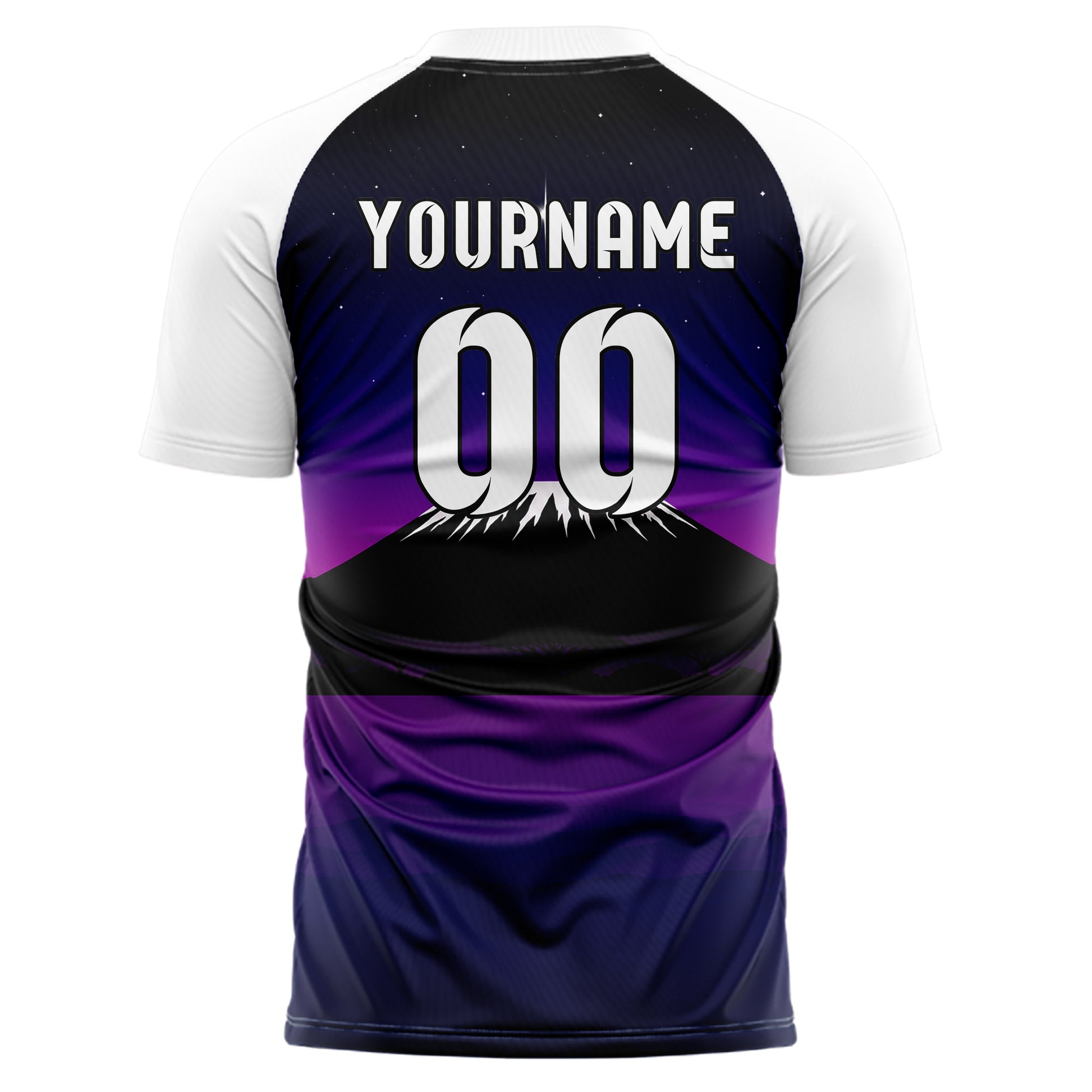 Schwarz Kilimanjaro Skyline Design 15-0388 individuelles Fußballtrikot back