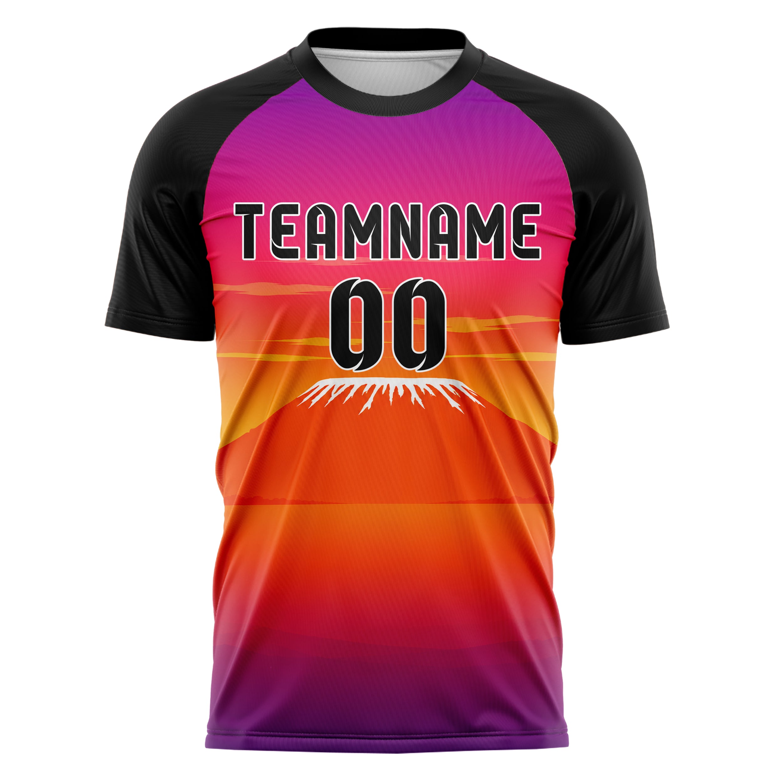 Orange Kilimanjaro Skyline Design 15-0382 individuelles Fußballtrikot front