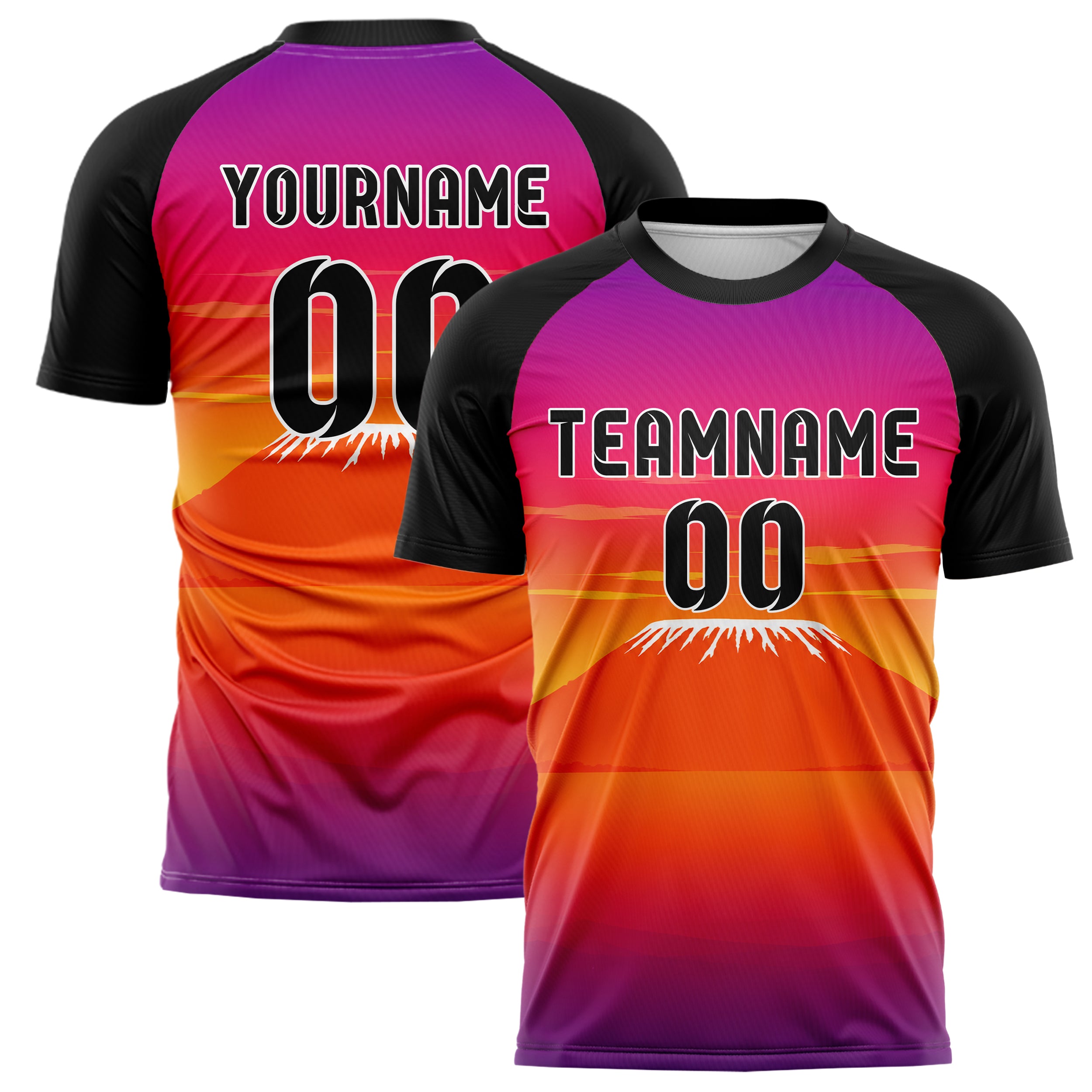Orange Kilimanjaro Skyline Design 15-0382 individuelles Fußballtrikot main