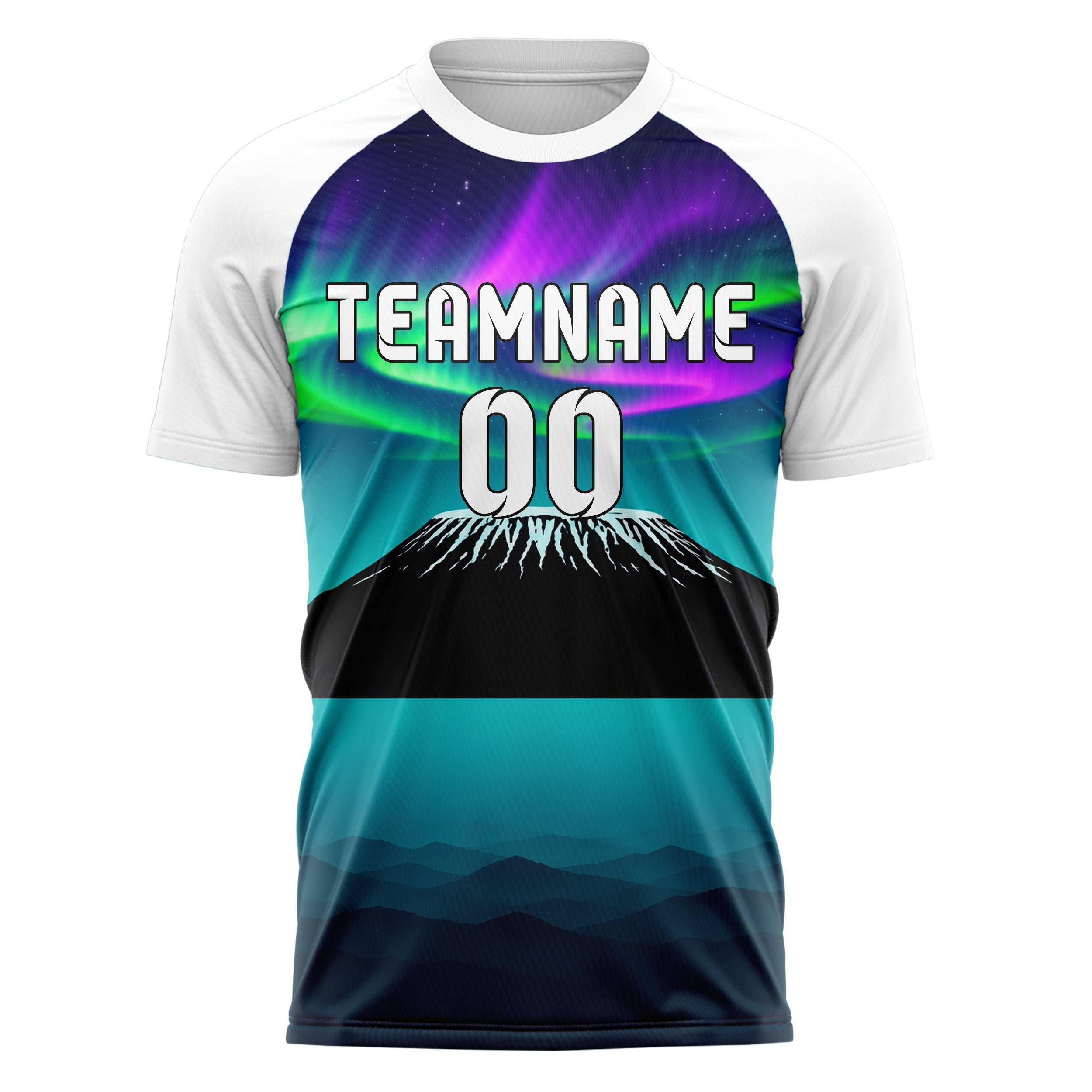 Petrol Kilimanjaro Skyline Design 15-0390 individuelles Fußballtrikot front