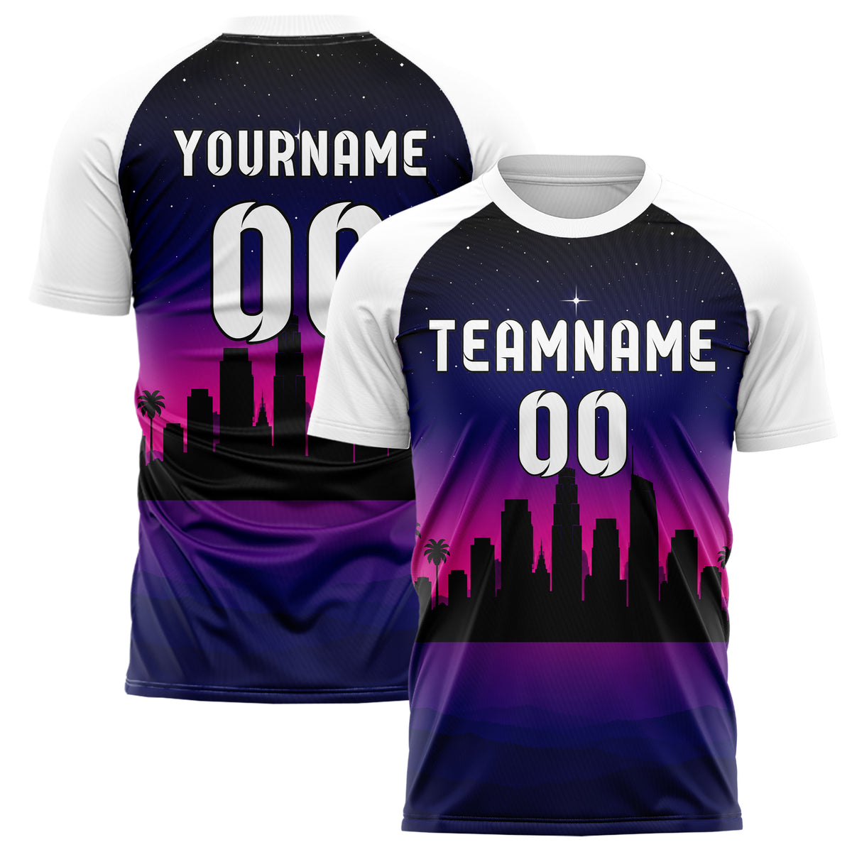 Schwarz Los Angeles Skyline Design 15-0028 individuelles Fußballtrikot main