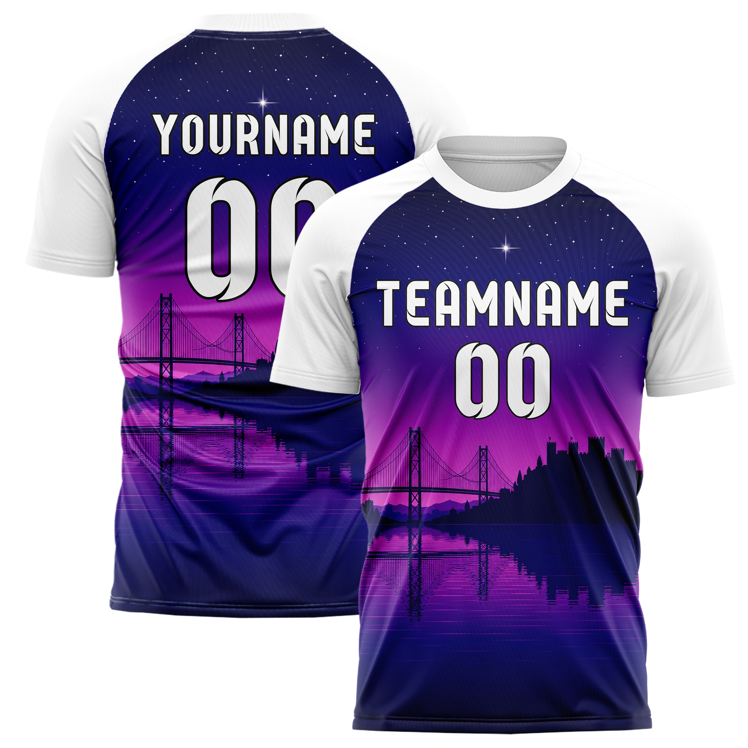 Marineblau Lisbon Skyline Design 15-0219 individuelles Fußballtrikot main