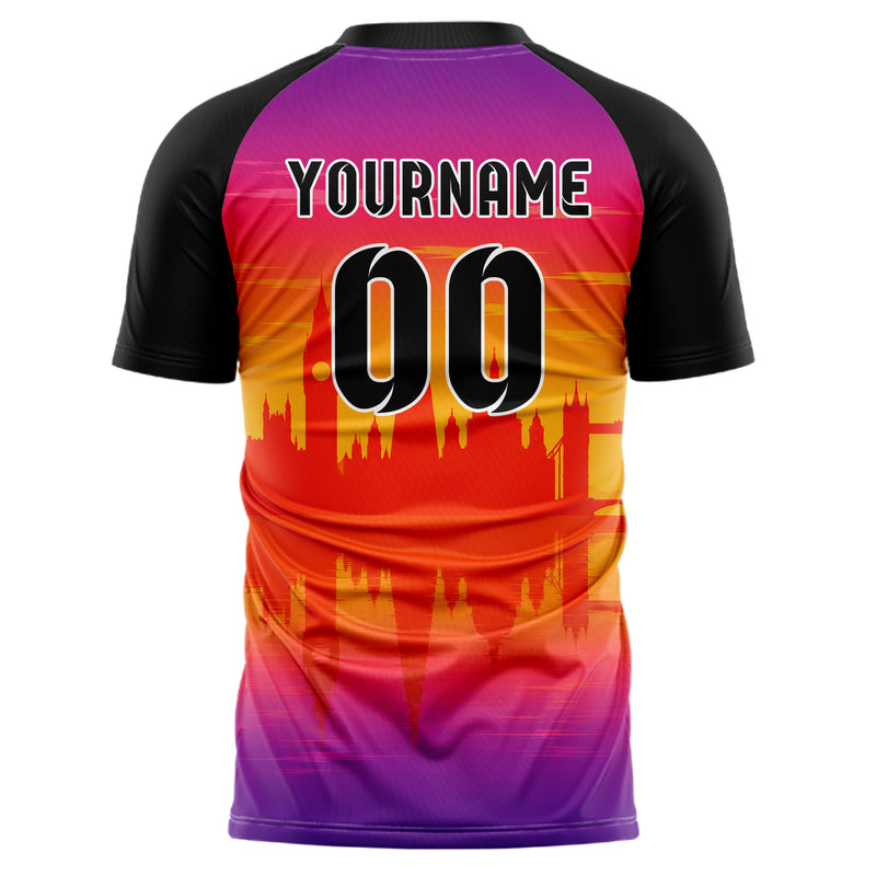 Orange London Skyline Design 15-0122 individuelles Fußballtrikot back