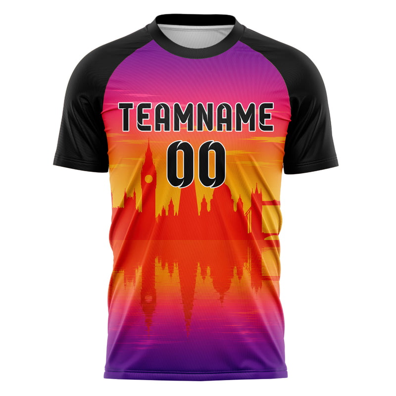 Orange London Skyline Design 15-0122 individuelles Fußballtrikot front