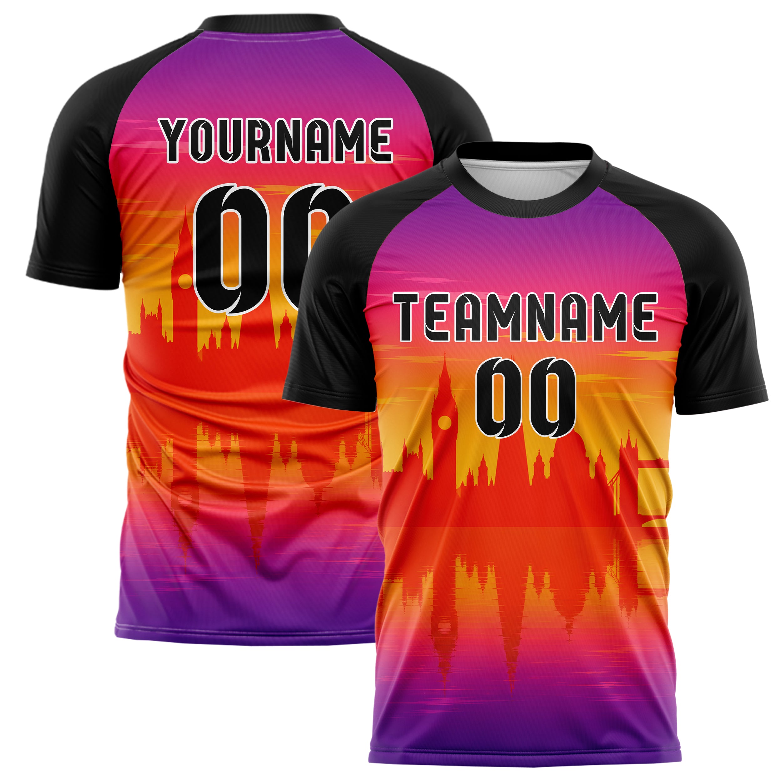 Orange London Skyline Design 15-0122 individuelles Fußballtrikot main