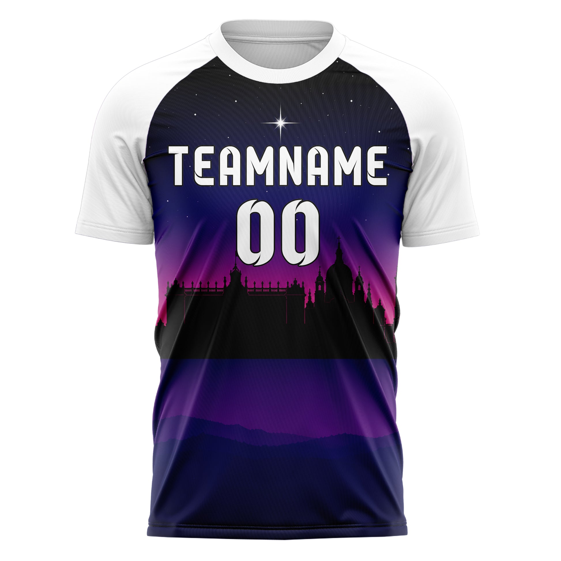 Schwarz Madrid Skyline Design 15-0198 individuelles Fußballtrikot front