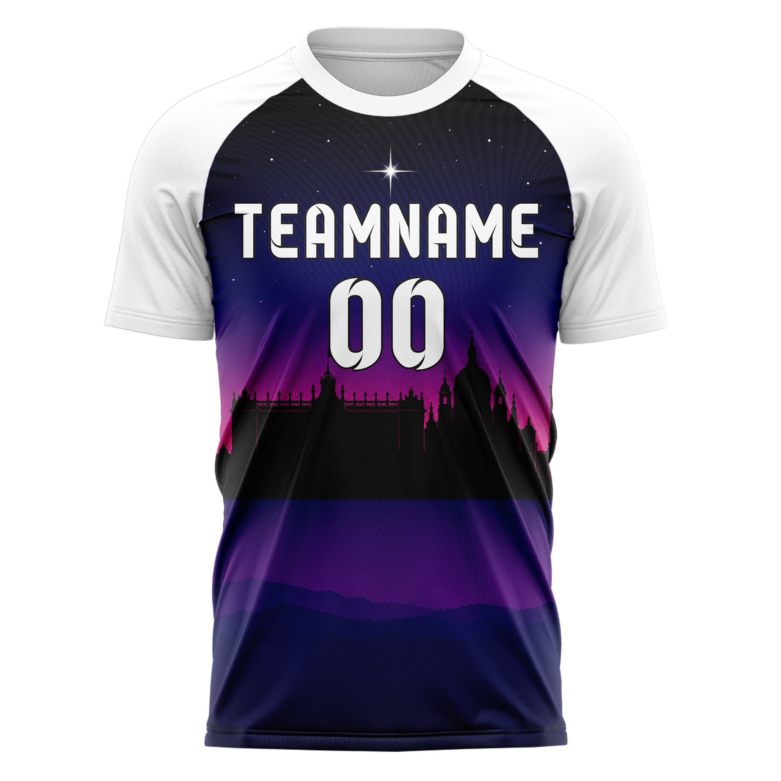 Schwarz Madrid Skyline Design 15-0198 individuelles Fußballtrikot front