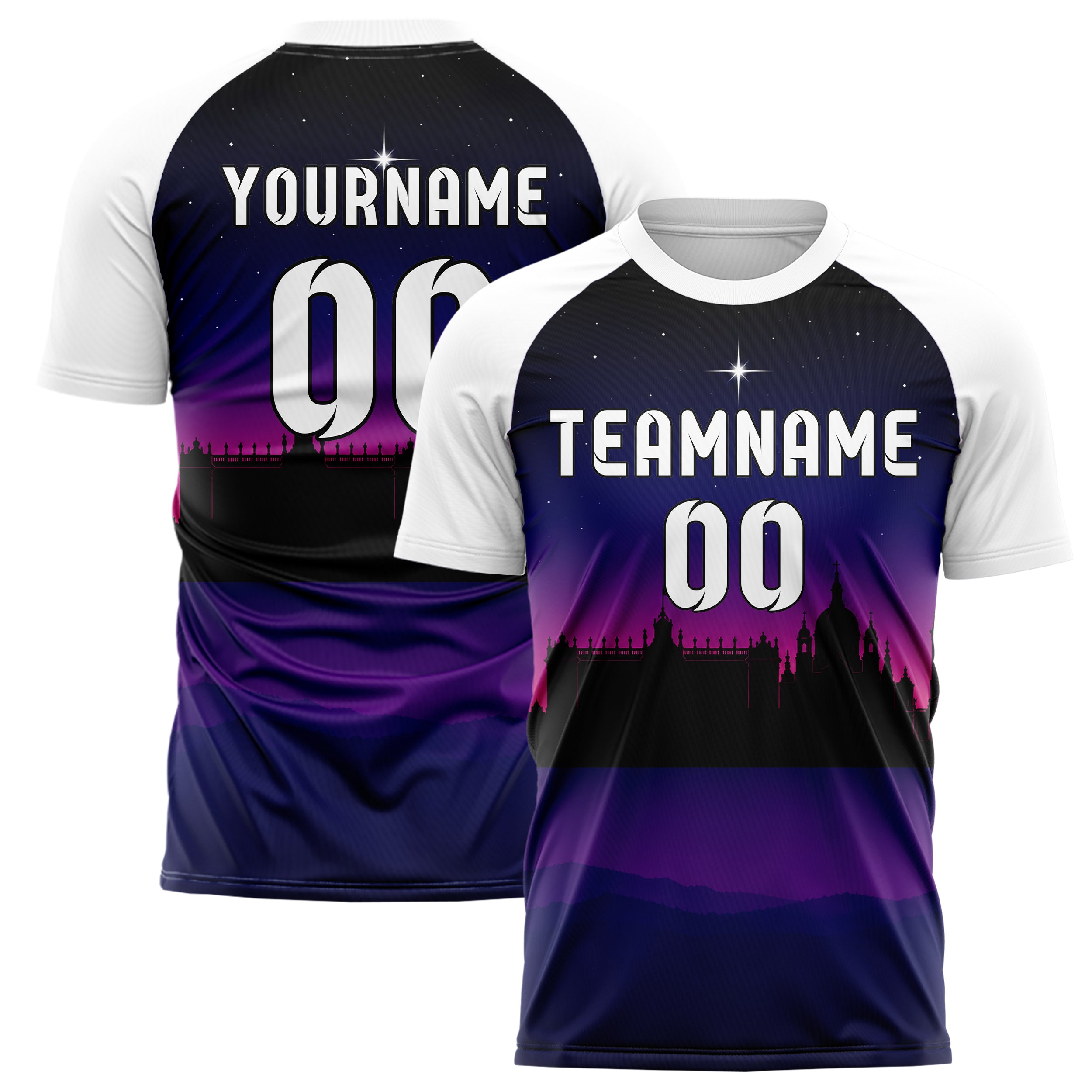 Schwarz Madrid Skyline Design 15-0198 individuelles Fußballtrikot main