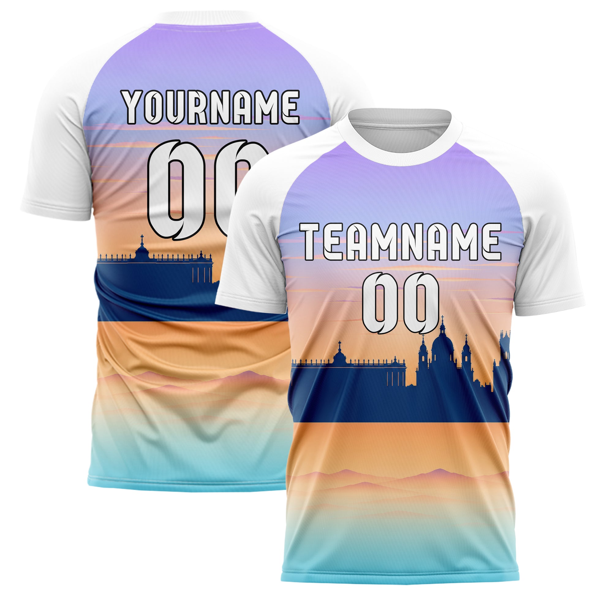 Hellblau Madrid Skyline Design 15-0194 individuelles Fußballtrikot main