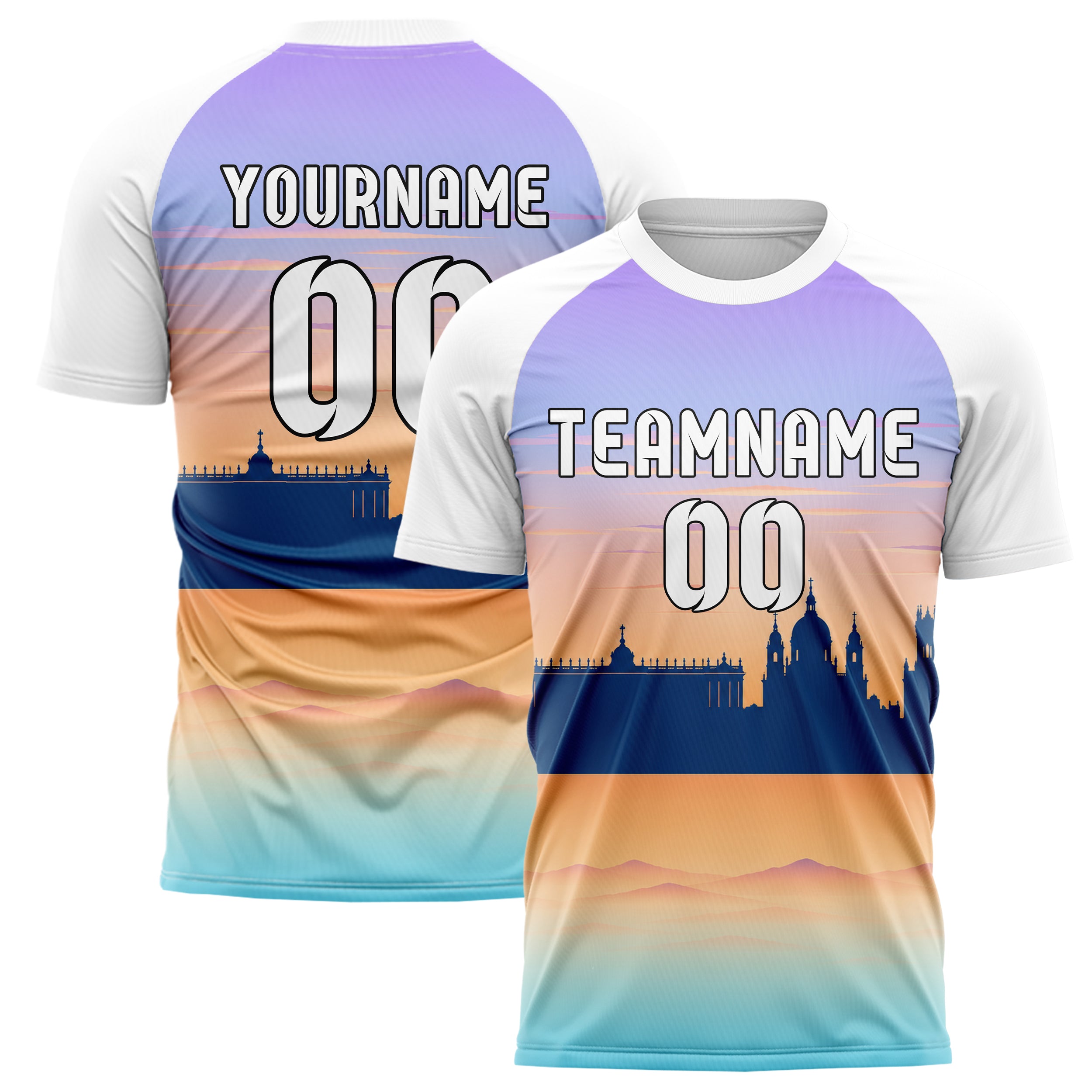 Hellblau Madrid Skyline Design 15-0194 individuelles Fußballtrikot main