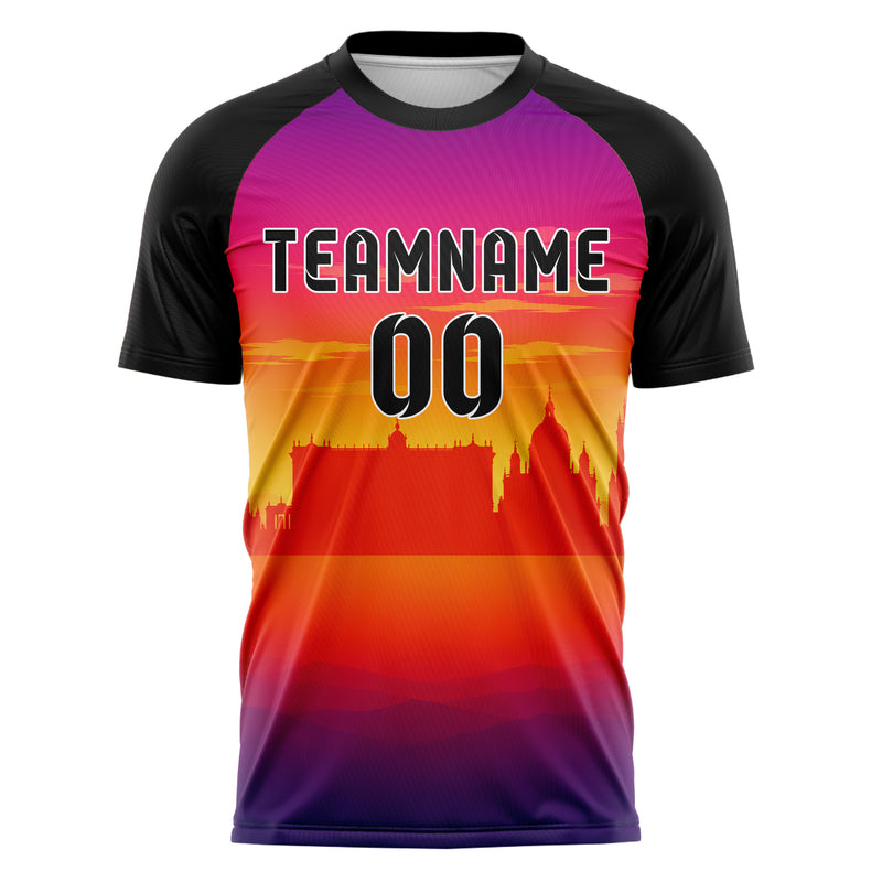 Orange Madrid Skyline Design 15-0192 individuelles Fußballtrikot front