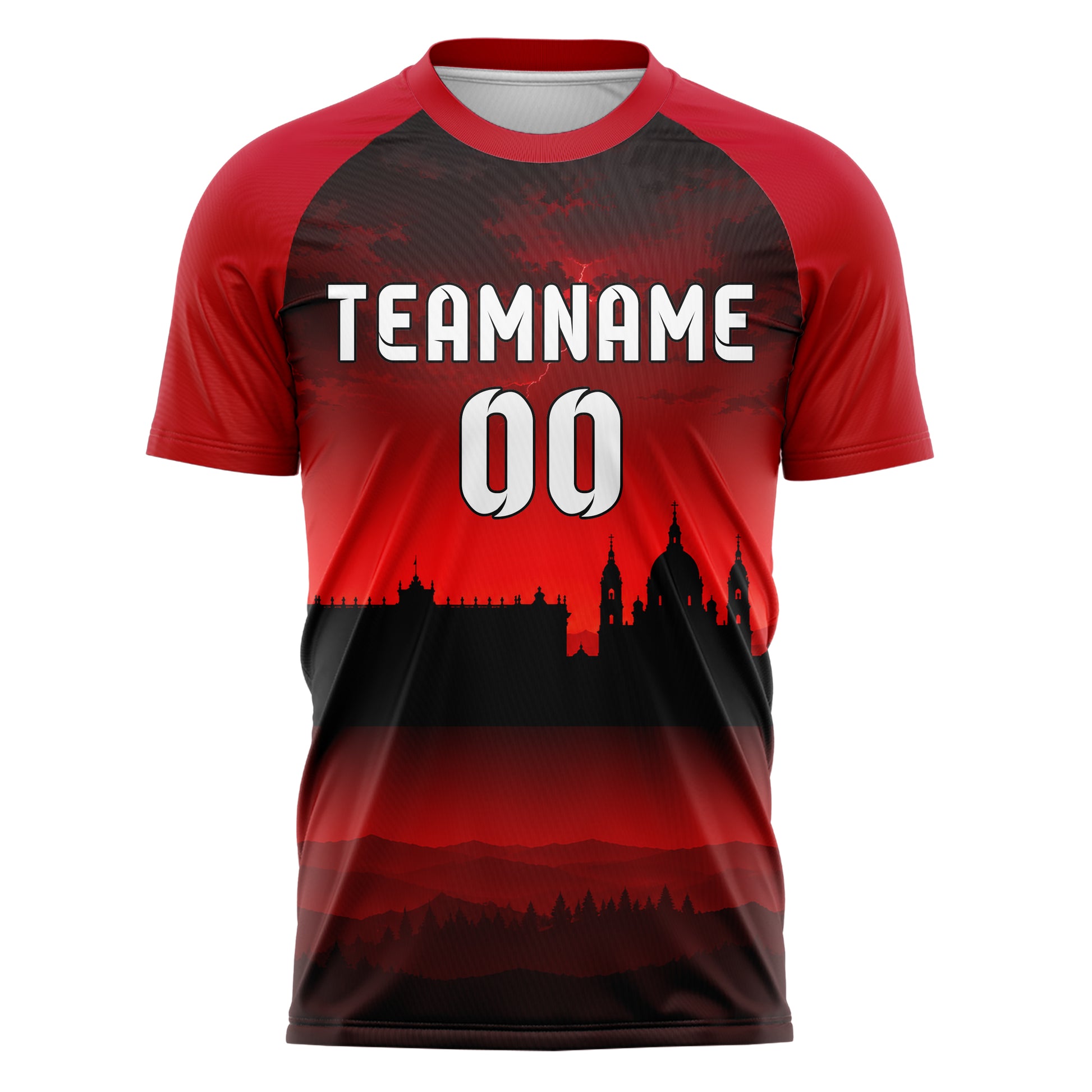 Schwarz Madrid Skyline Design 15-0197 individuelles Fußballtrikot front