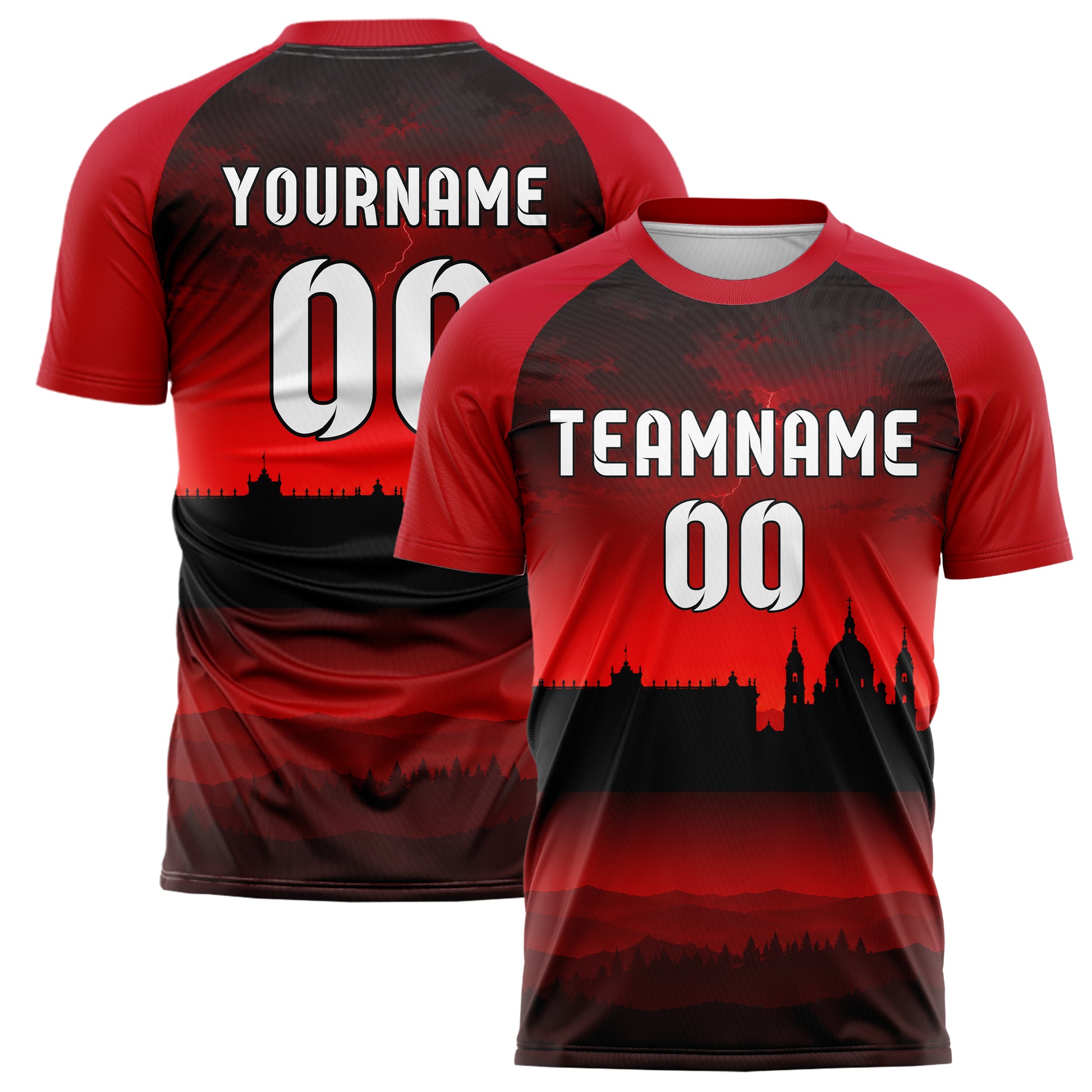 Schwarz Madrid Skyline Design 15-0197 individuelles Fußballtrikot main