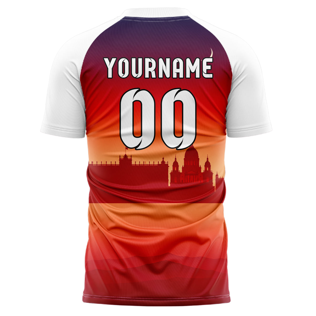 Rot Madrid Skyline Design 15-0193 individuelles Fußballtrikot back
