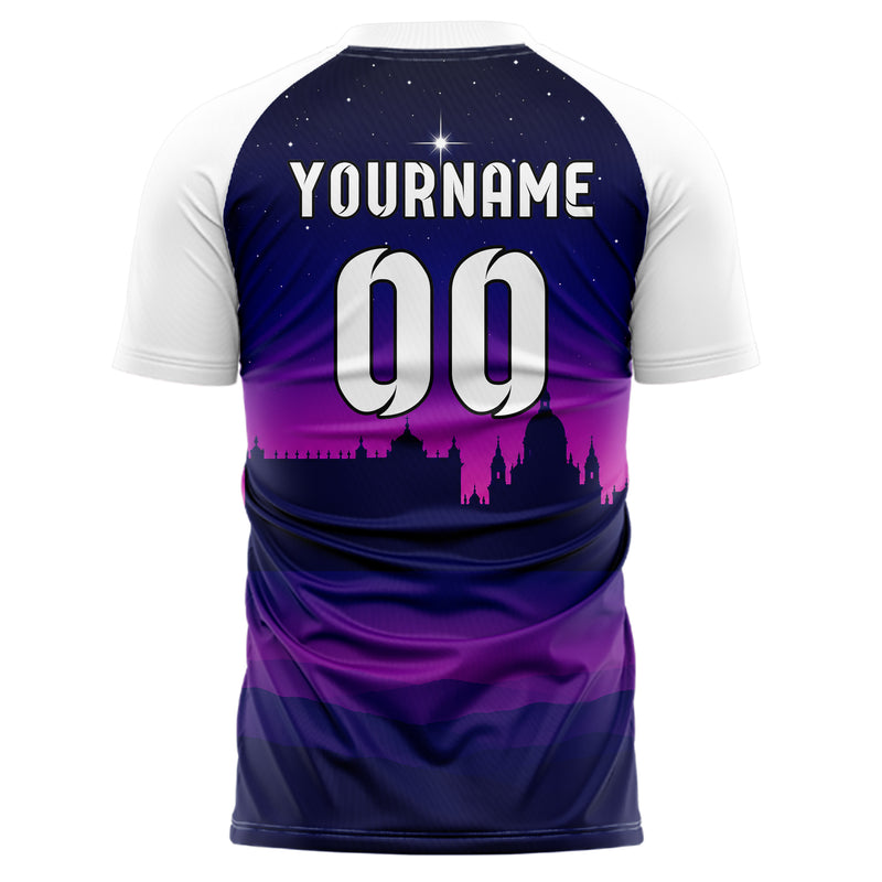 Marineblau Madrid Skyline Design 15-0199 individuelles Fußballtrikot back