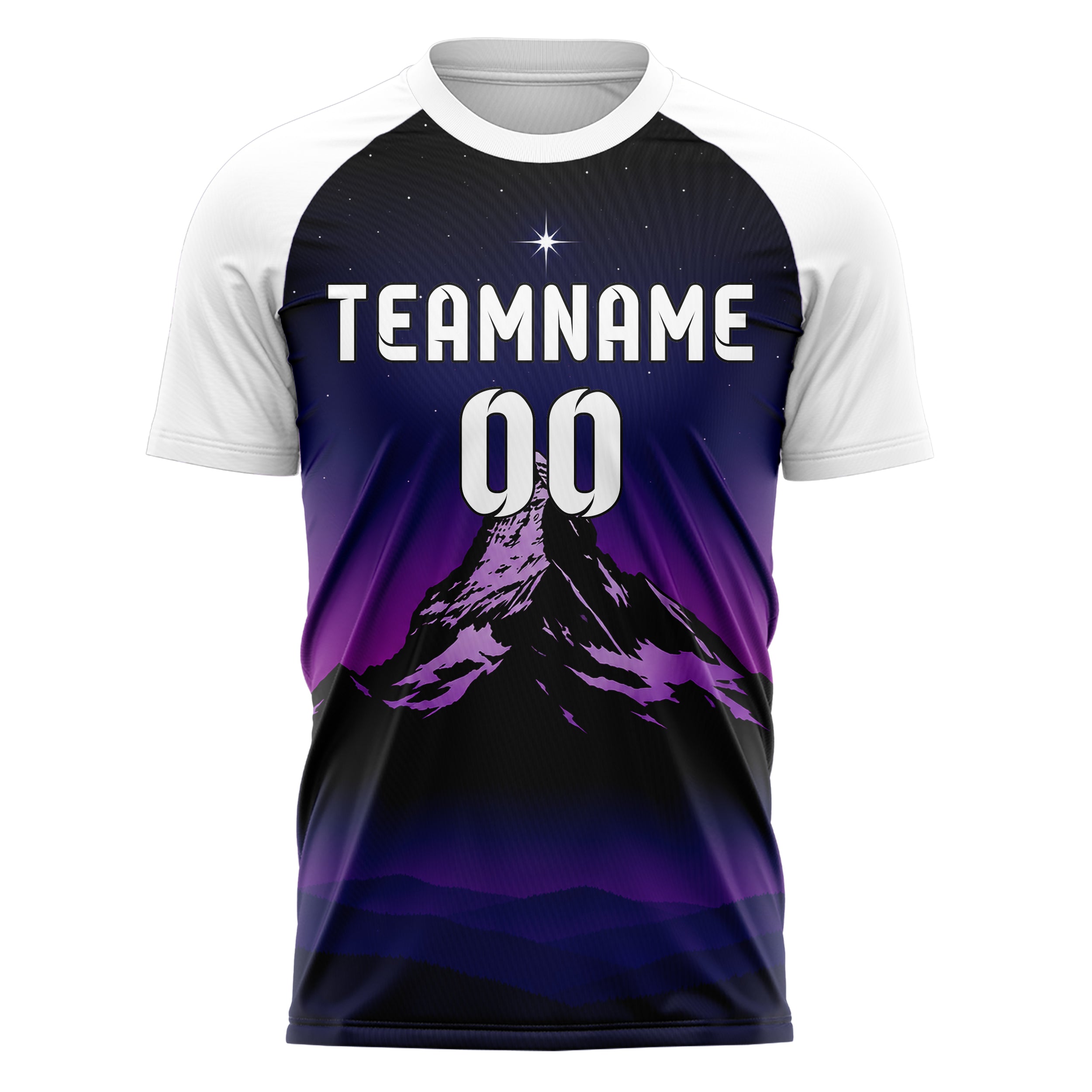 Schwarz Matterhorn Skyline Design 15-0348 individuelles Fußballtrikot front