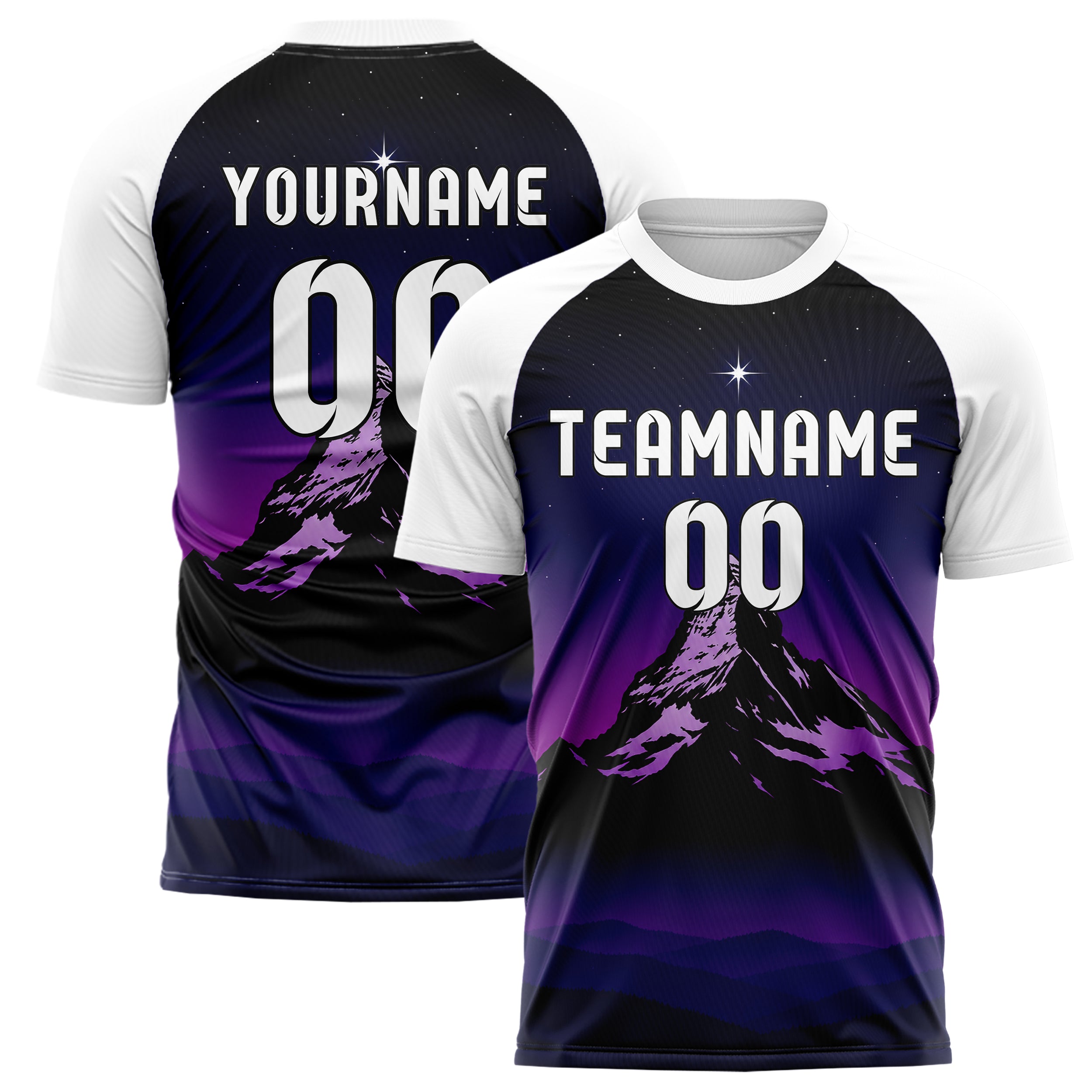 Schwarz Matterhorn Skyline Design 15-0348 individuelles Fußballtrikot main