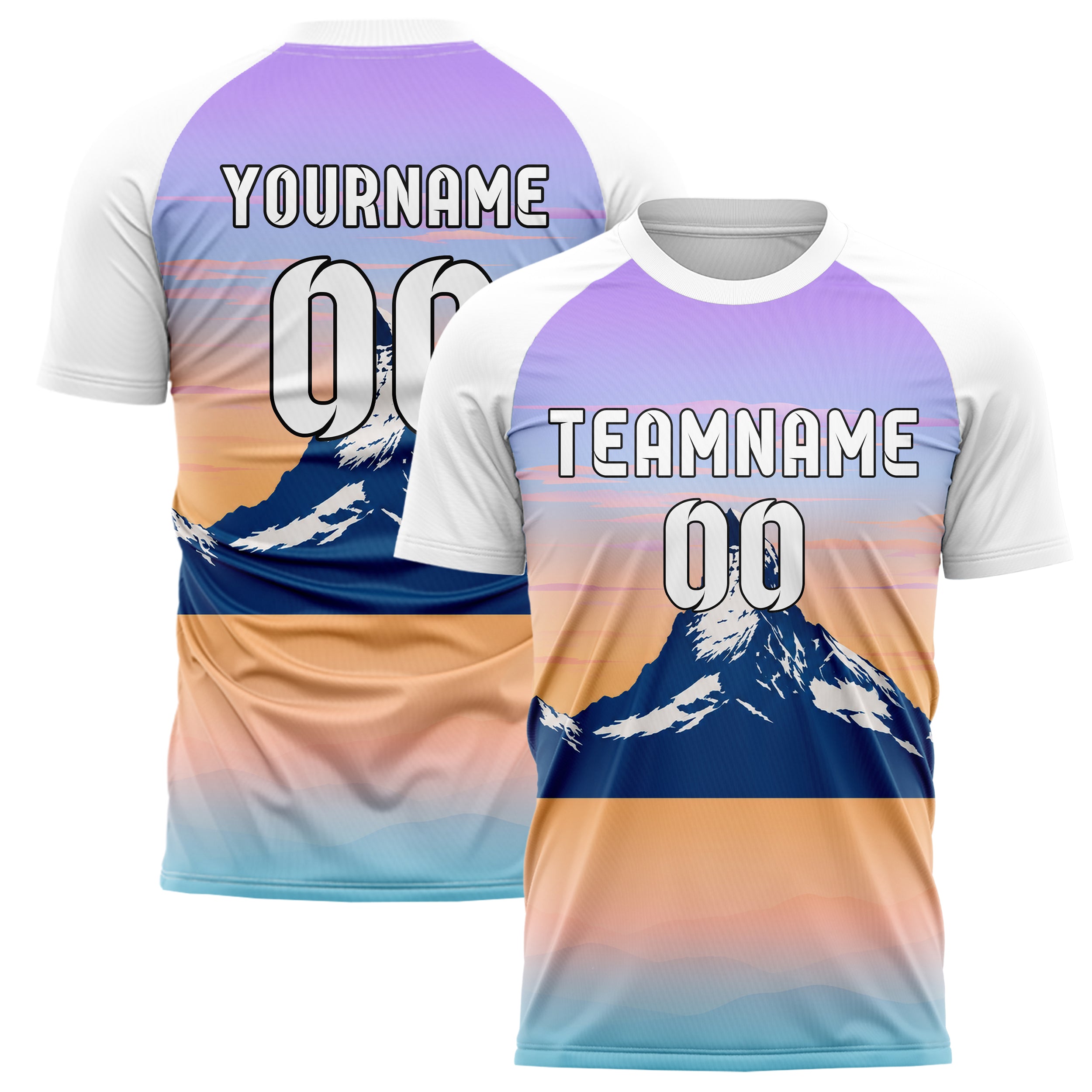 Hellblau Matterhorn Skyline Design 15-0344 individuelles Fußballtrikot main