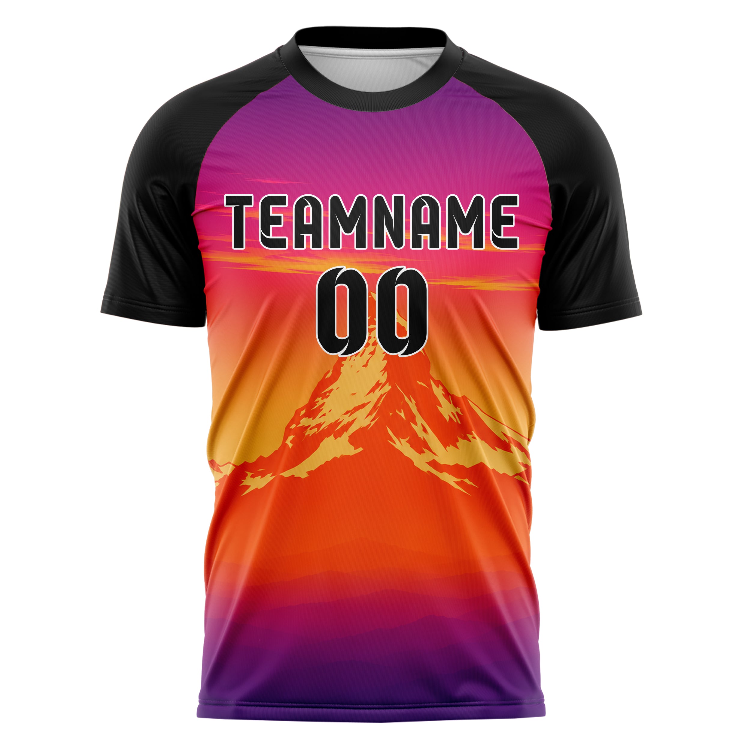 Orange Matterhorn Skyline Design 15-0342 individuelles Fußballtrikot front