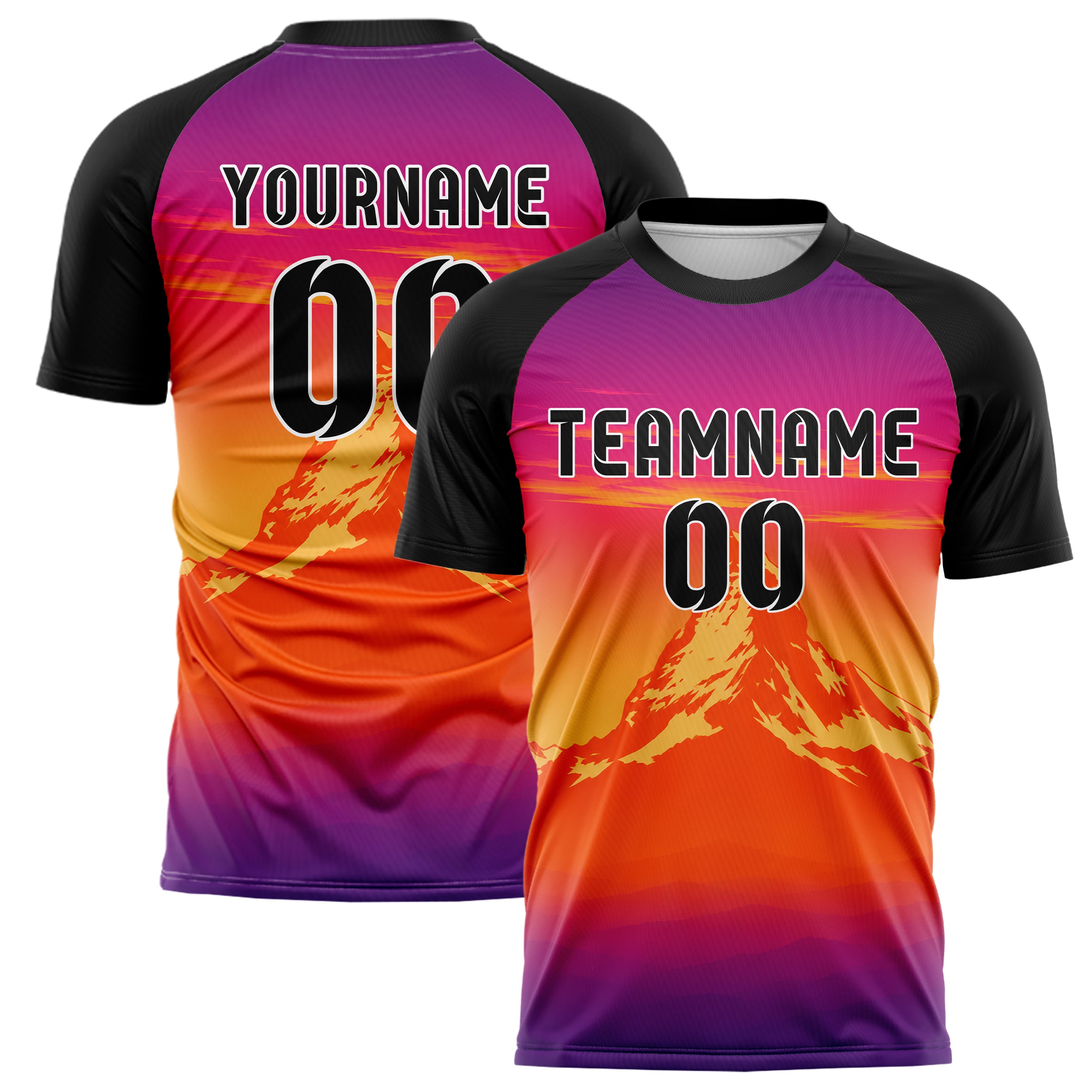 Orange Matterhorn Skyline Design 15-0342 individuelles Fußballtrikot main