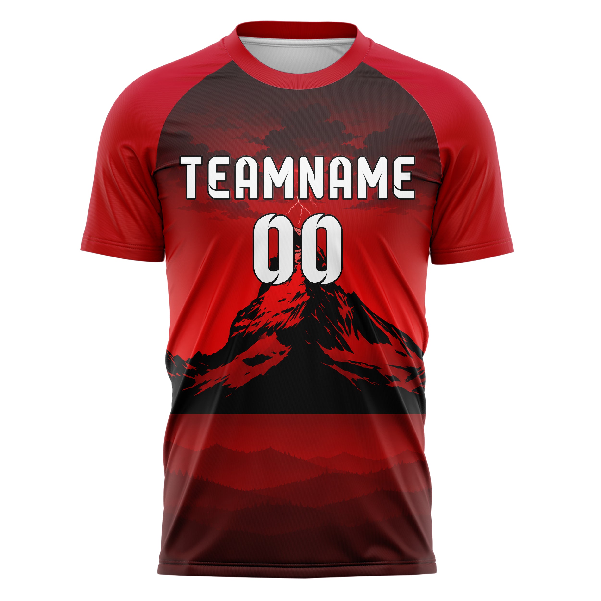 Schwarz Matterhorn Skyline Design 15-0347 individuelles Fußballtrikot front