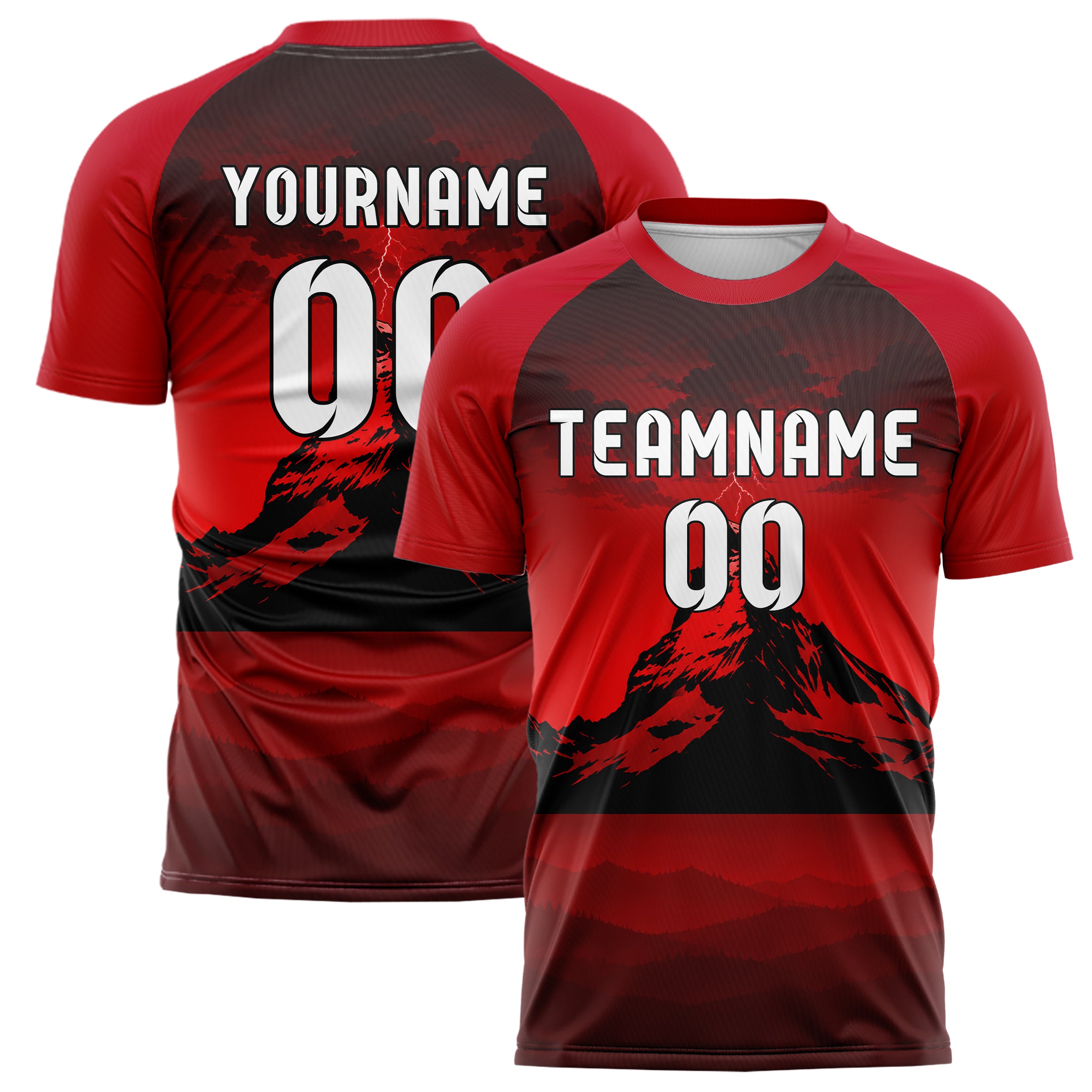 Schwarz Matterhorn Skyline Design 15-0347 individuelles Fußballtrikot main