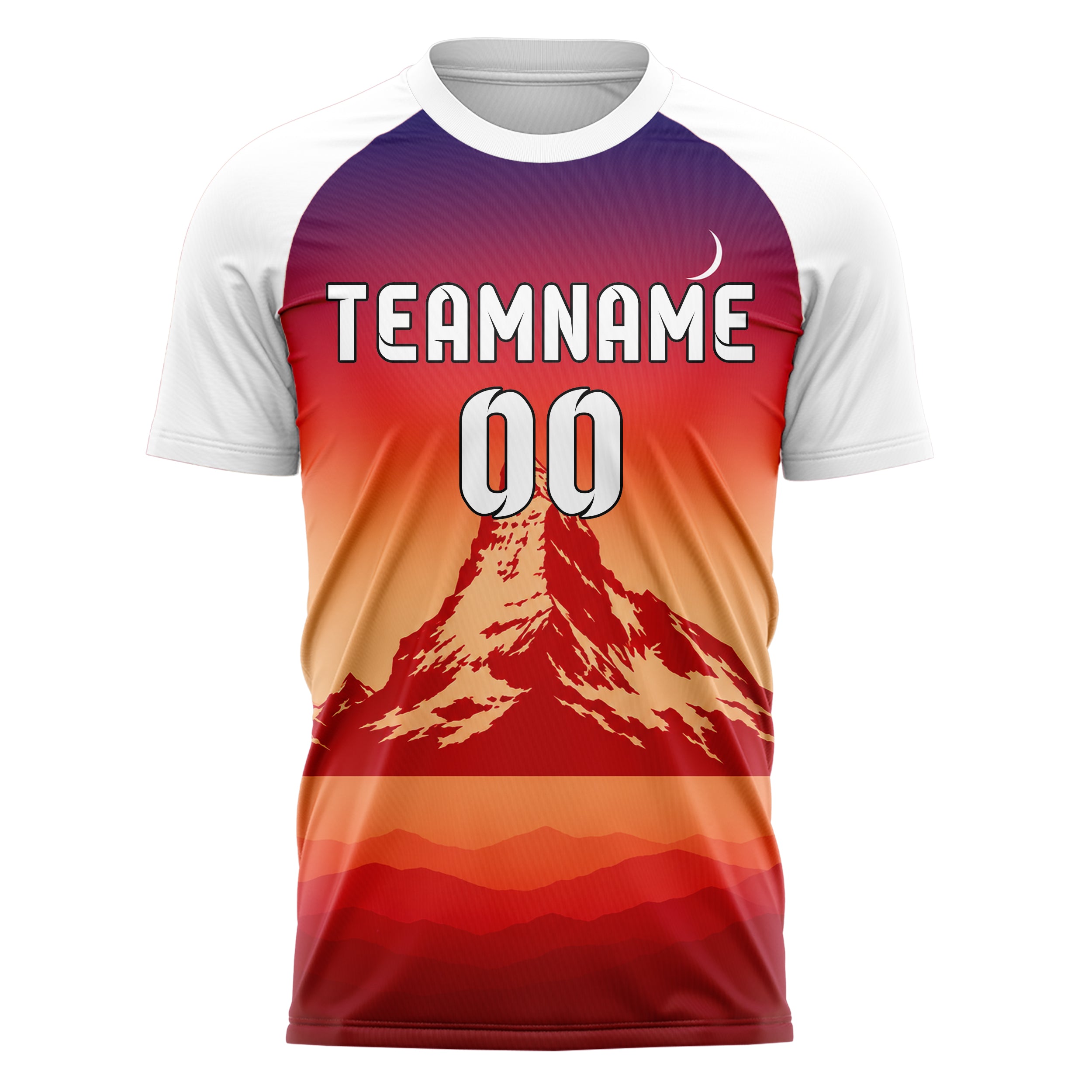 Rot Matterhorn Skyline Design 15-0343 individuelles Fußballtrikot front