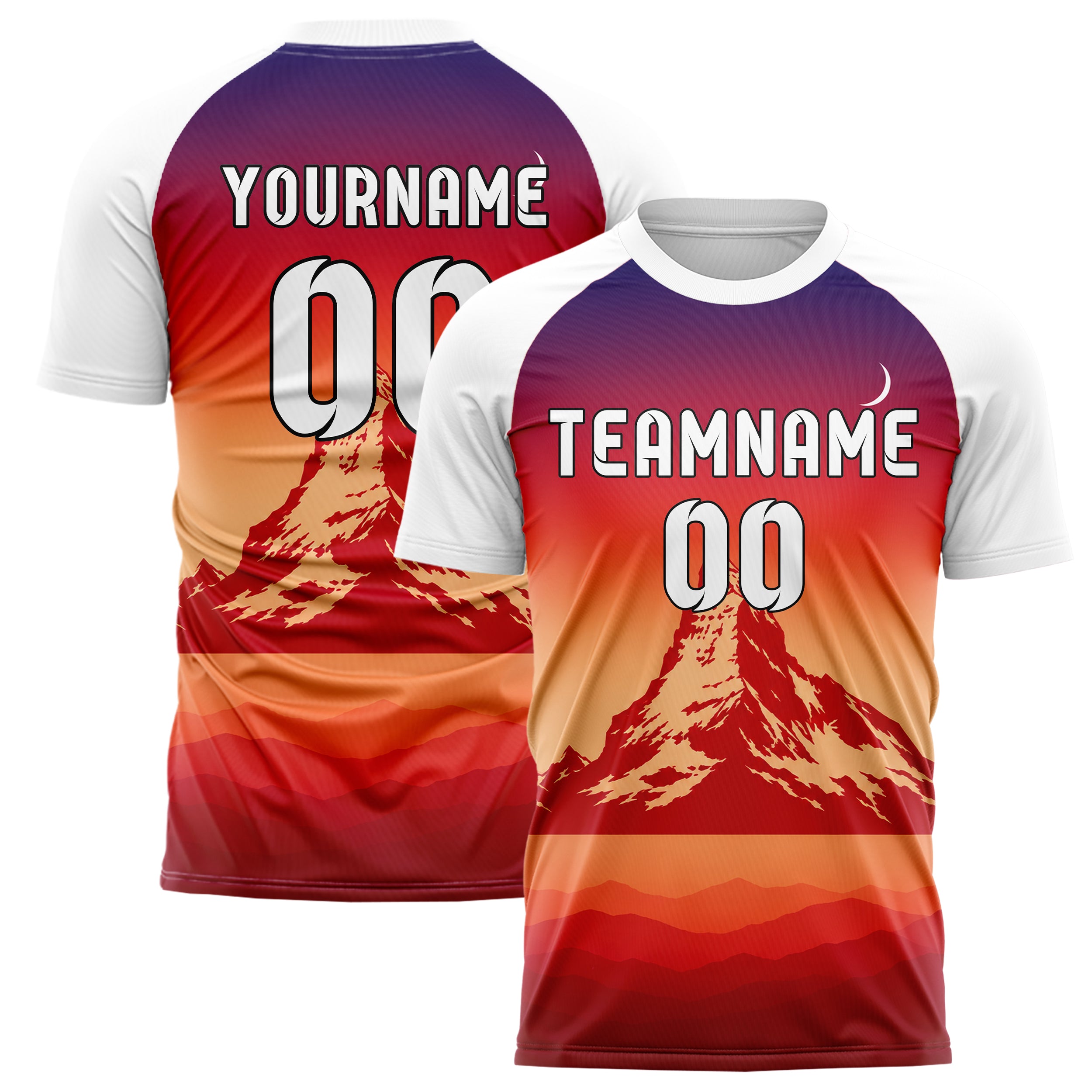 Rot Matterhorn Skyline Design 15-0343 individuelles Fußballtrikot main