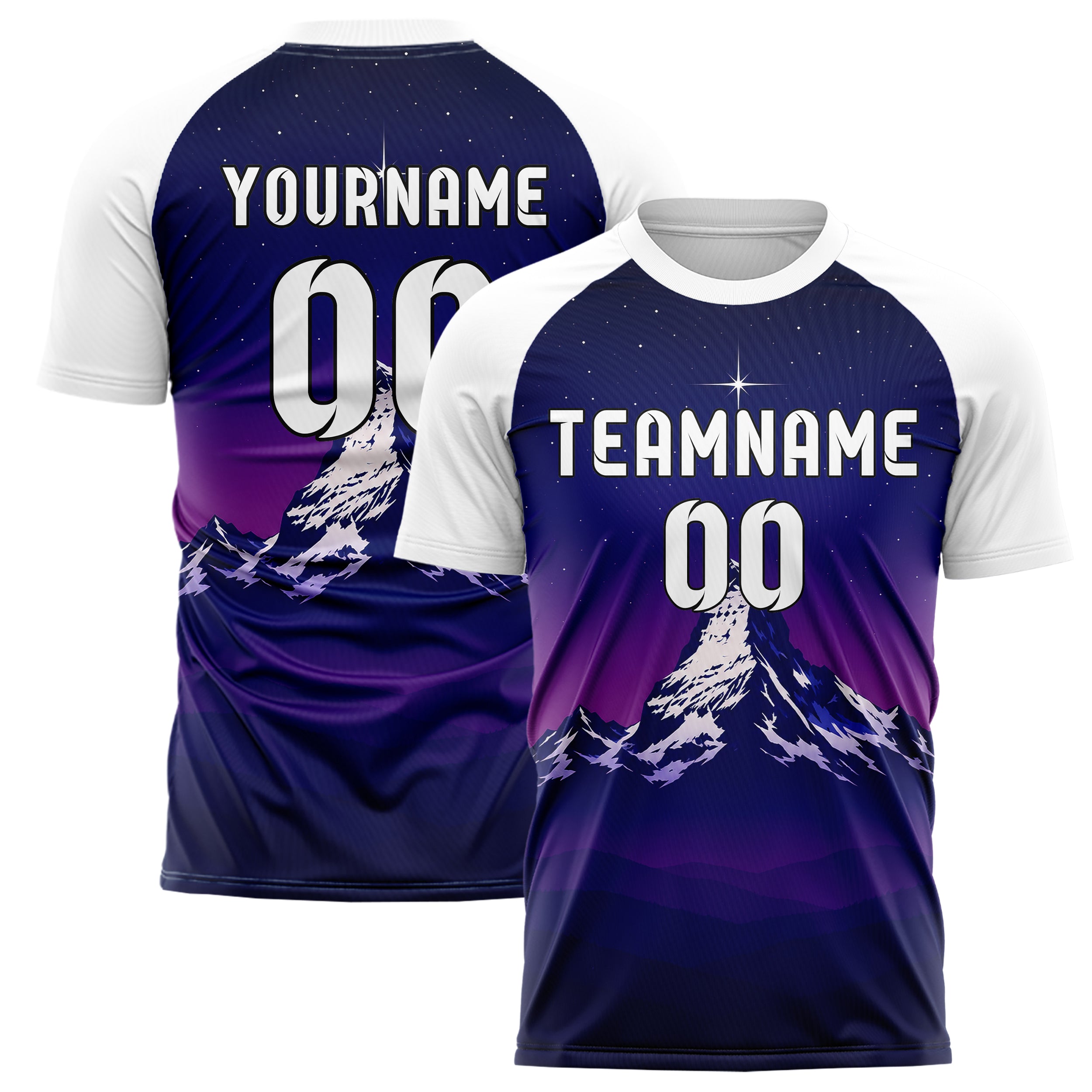 Marineblau Matterhorn Skyline Design 15-0349 individuelles Fußballtrikot main