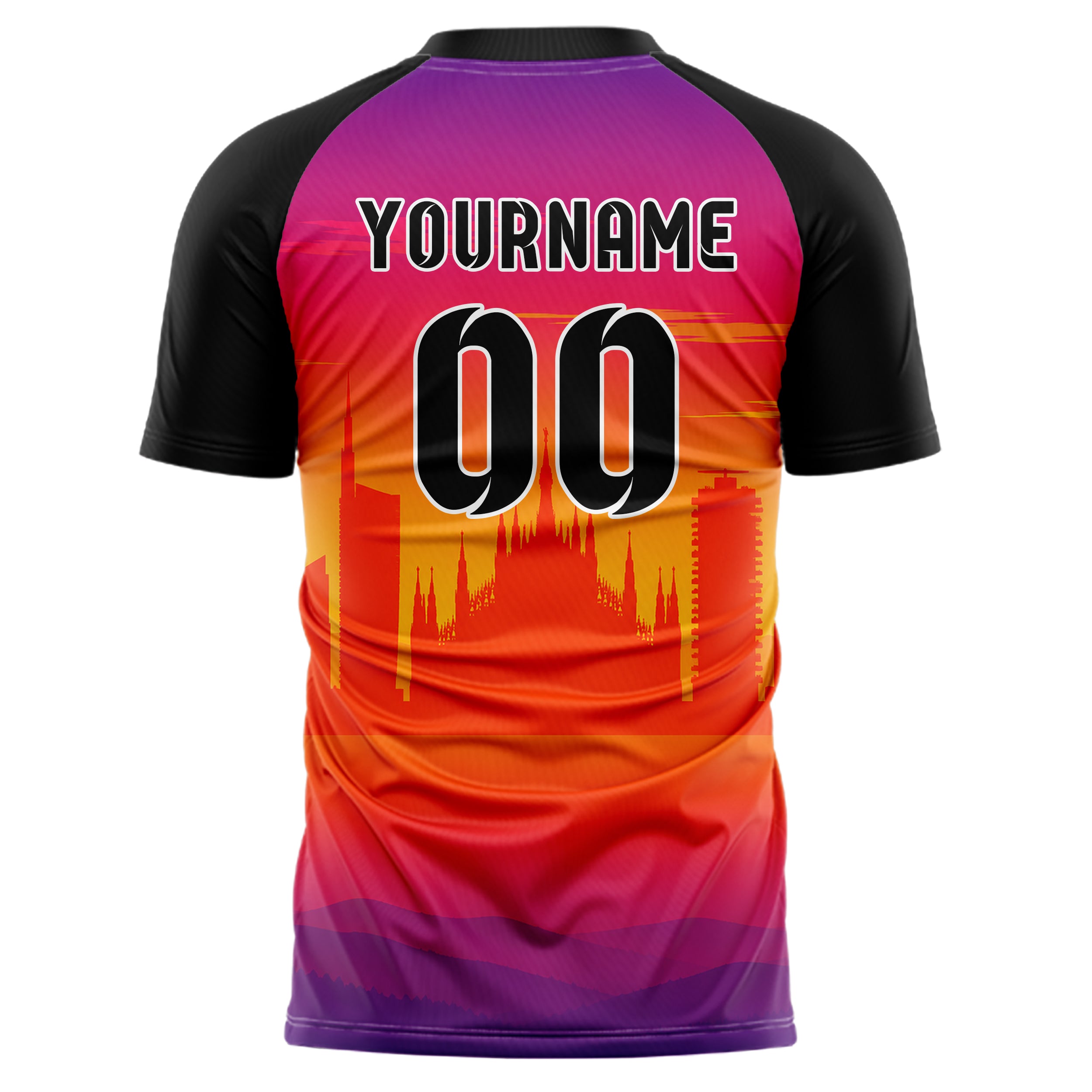Orange Milan Skyline Design 15-0232 individuelles Fußballtrikot back
