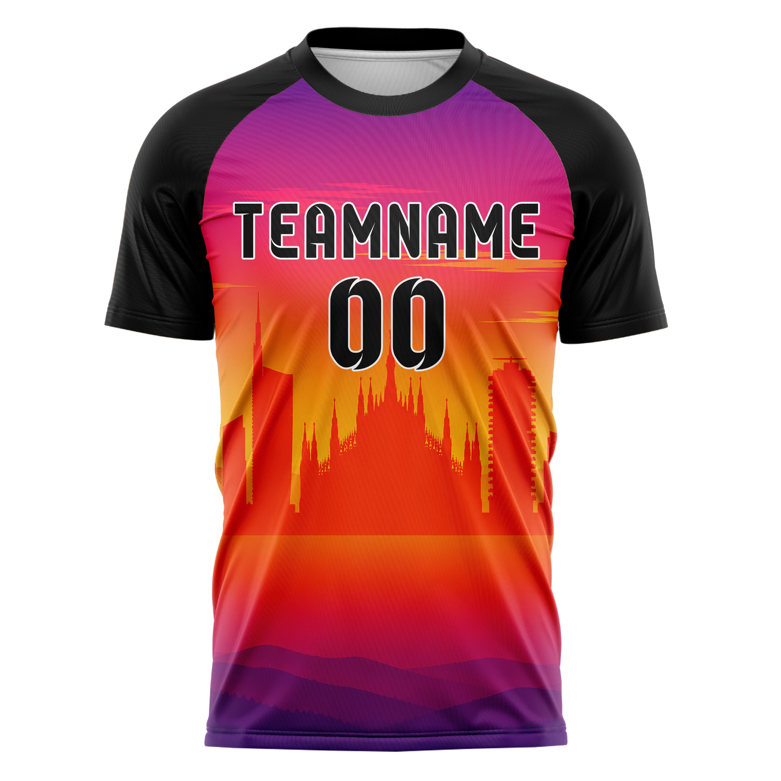 Orange Milan Skyline Design 15-0232 individuelles Fußballtrikot front