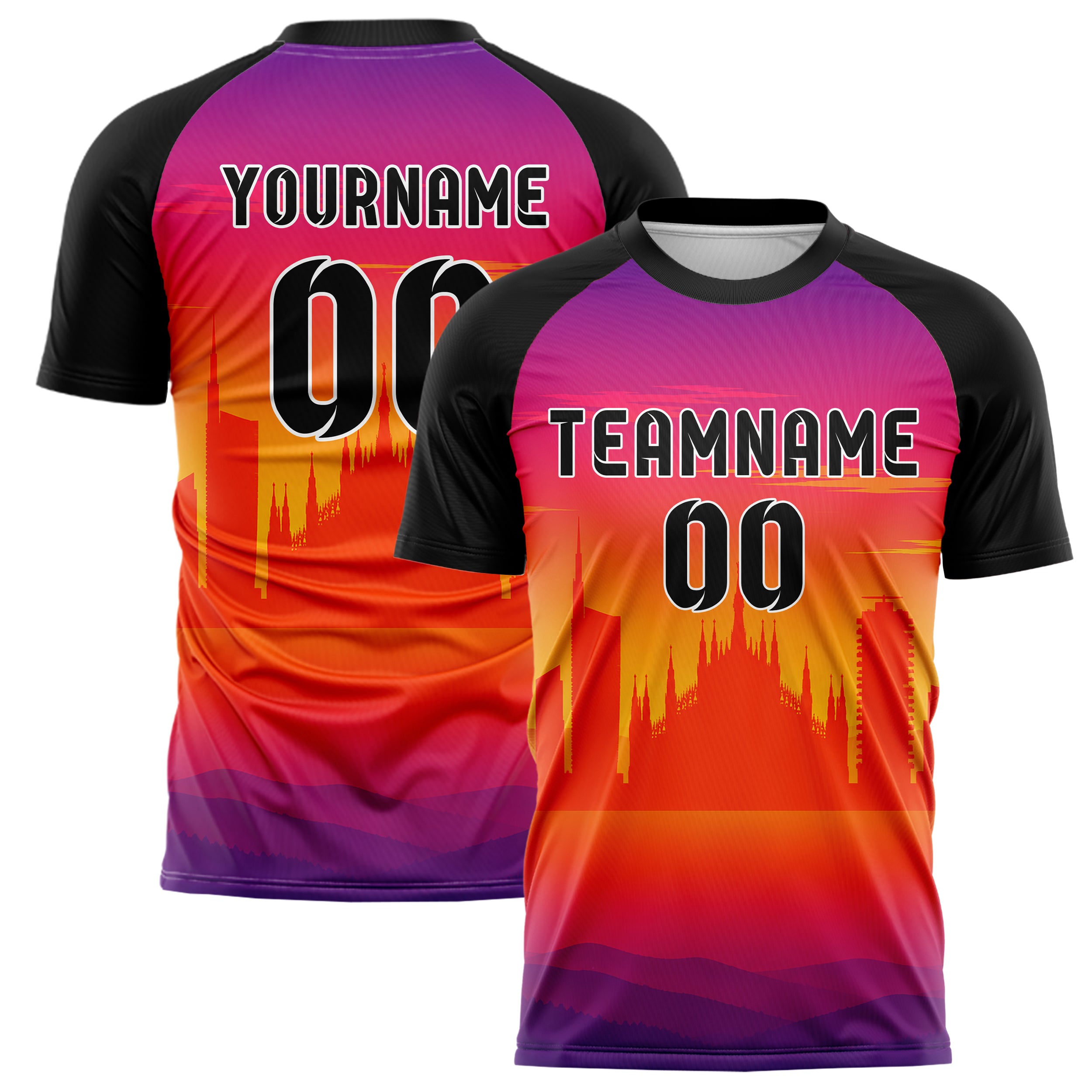 Orange Milan Skyline Design 15-0232 individuelles Fußballtrikot main