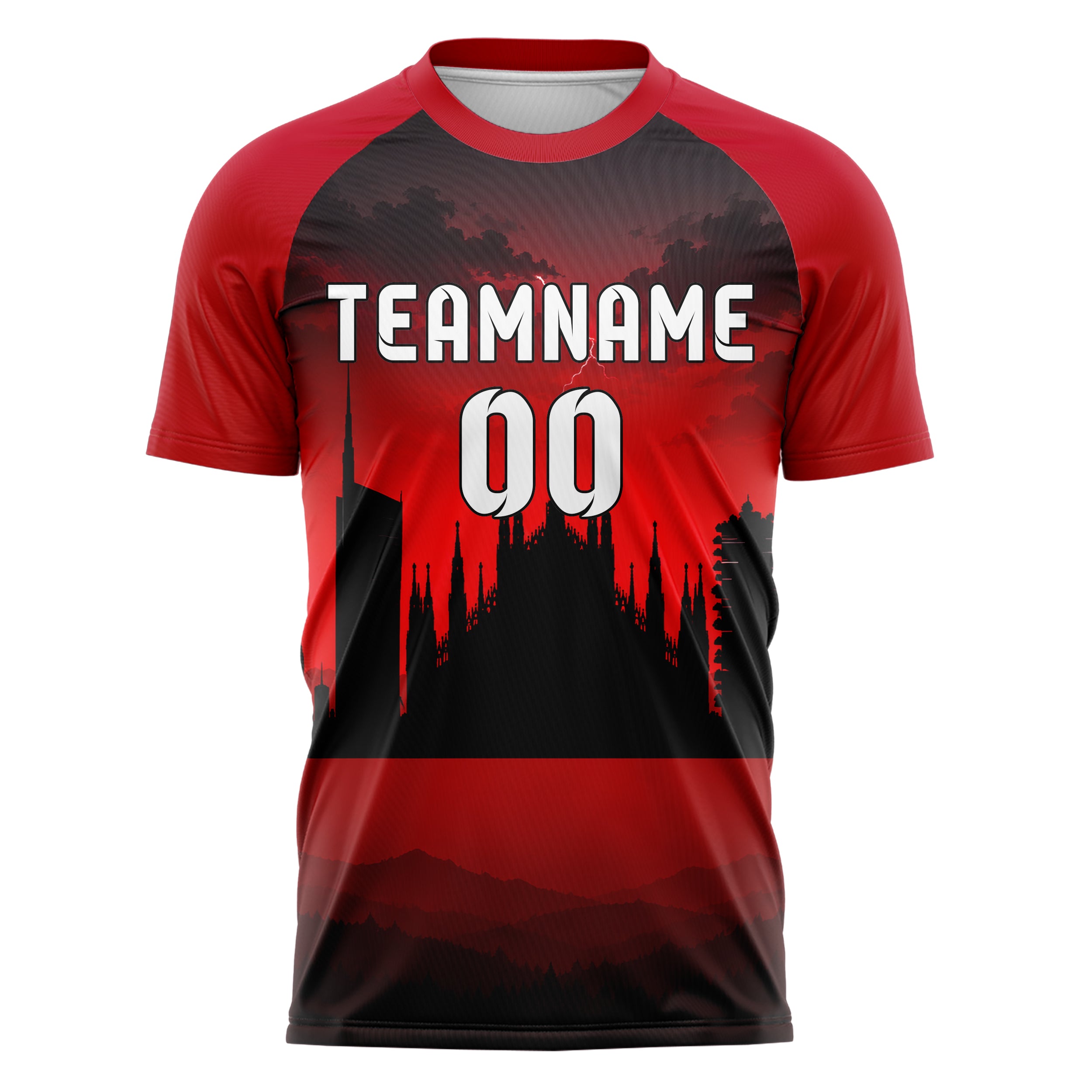 Schwarz Milan Skyline Design 15-0237 individuelles Fußballtrikot front
