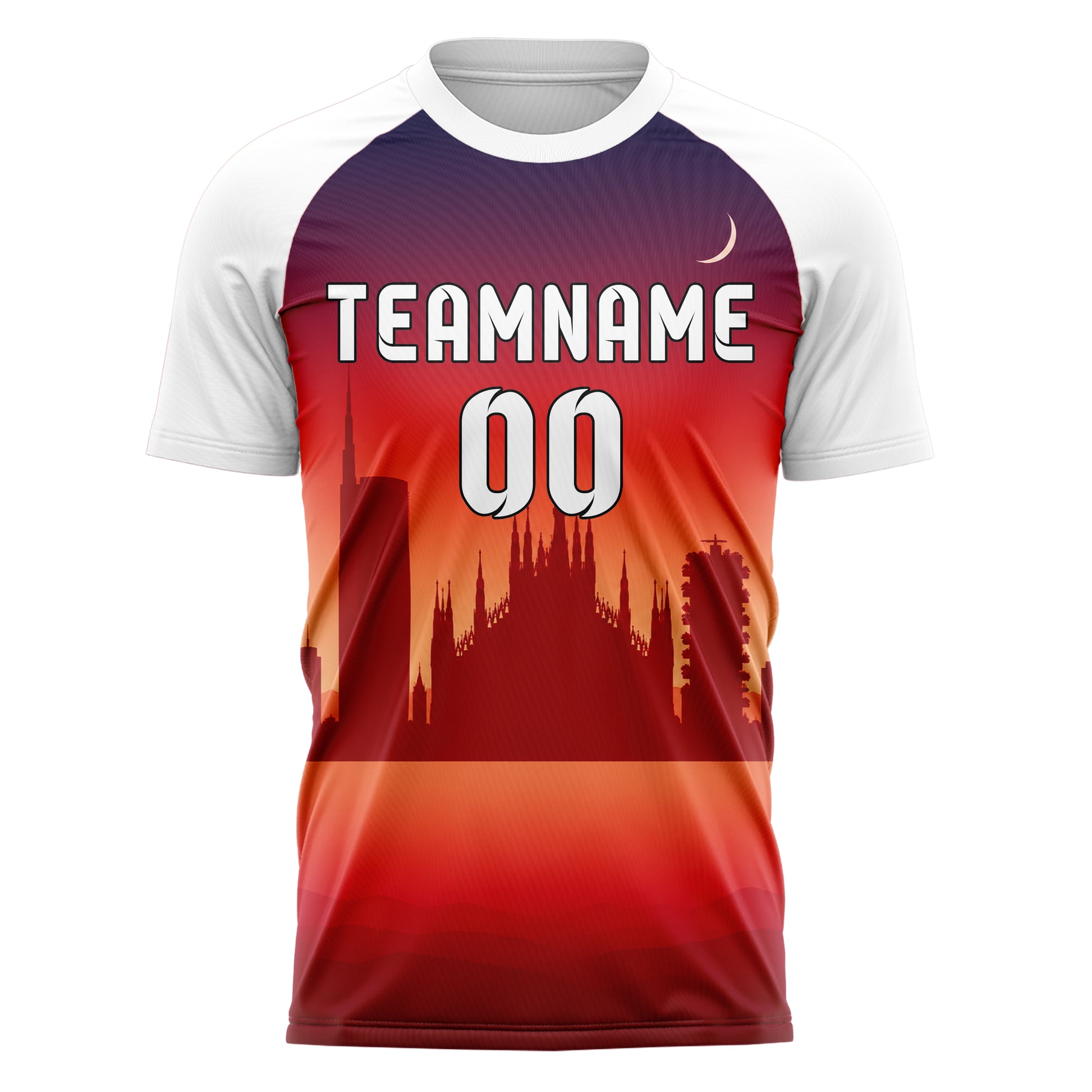 Rot Milan Skyline Design 15-0233 individuelles Fußballtrikot front