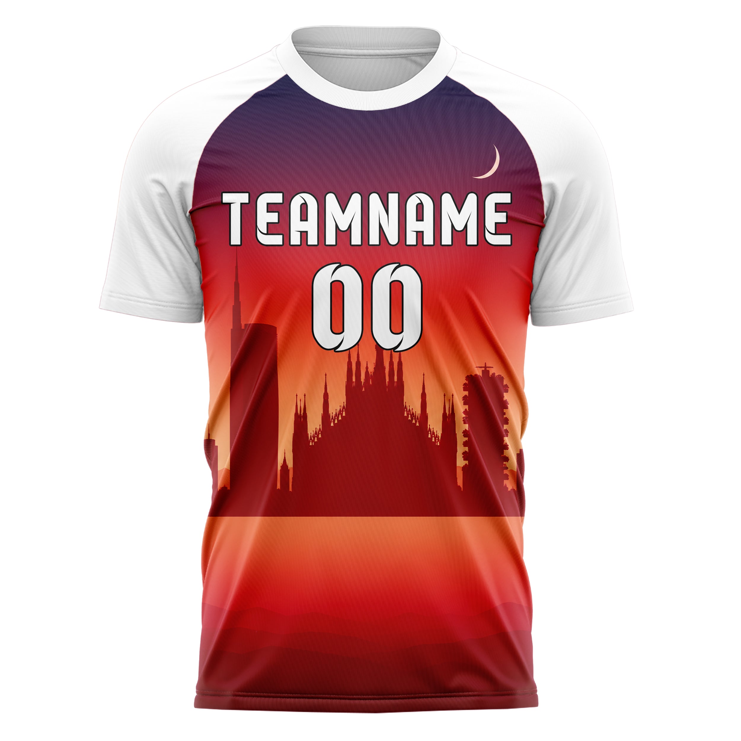 Rot Milan Skyline Design 15-0233 individuelles Fußballtrikot front