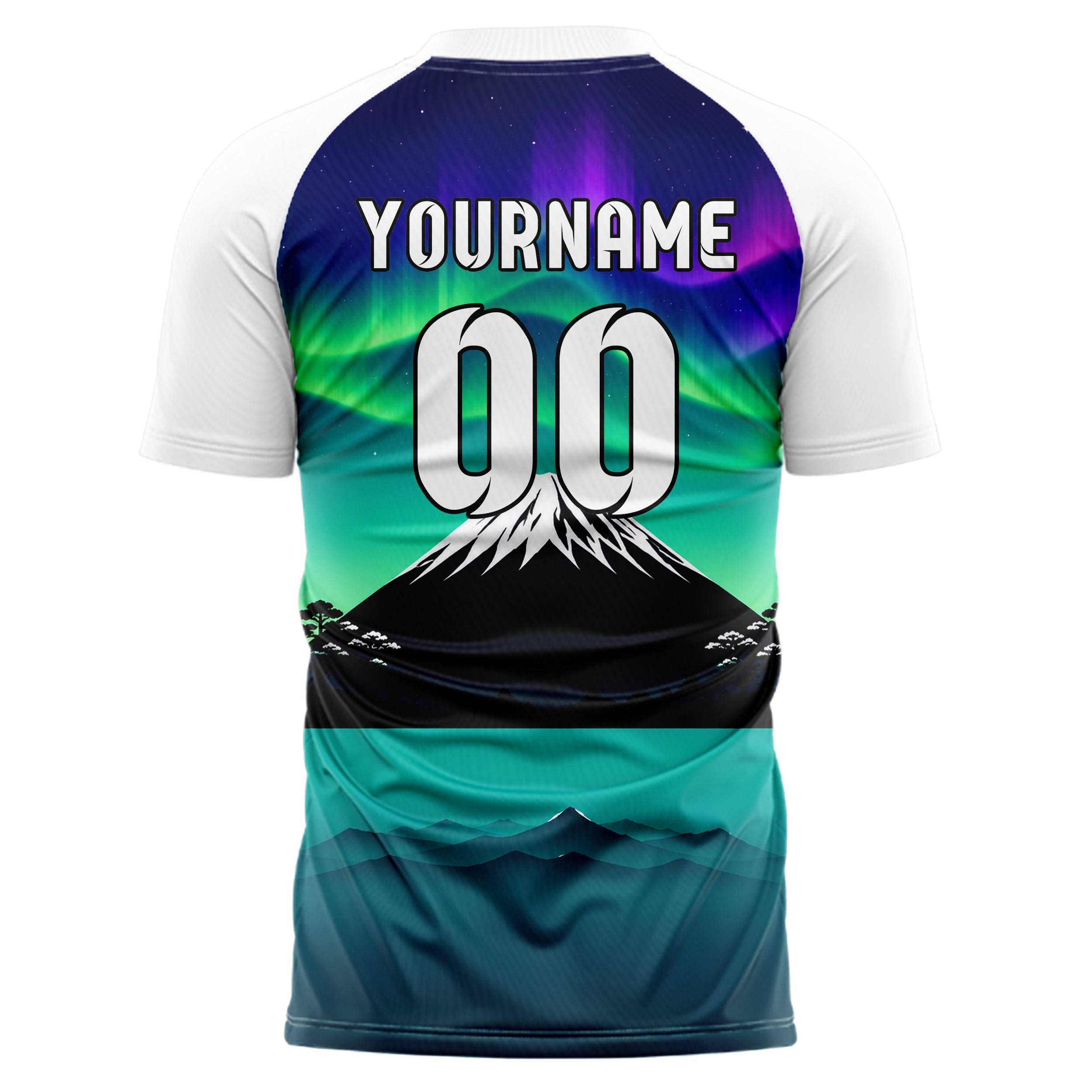 Petrol Mount Fuji Skyline Design 15-0360 individuelles Fußballtrikot back