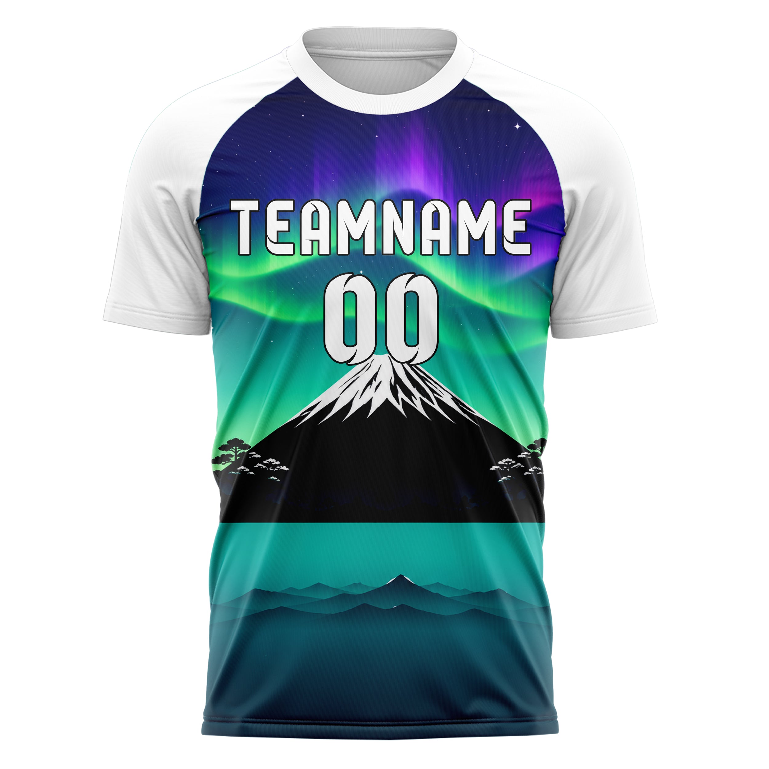 Petrol Mount Fuji Skyline Design 15-0360 individuelles Fußballtrikot front