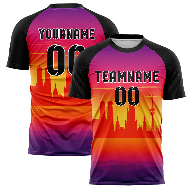 Orange Munich Skyline Design 15-0222 individuelles Fußballtrikot main