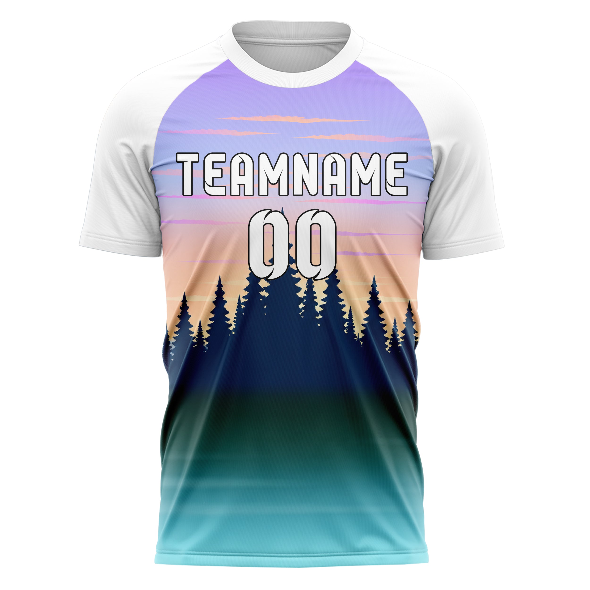 Hellblau Pacific Coast Skyline Design 15-0514 individuelles Fußballtrikot front
