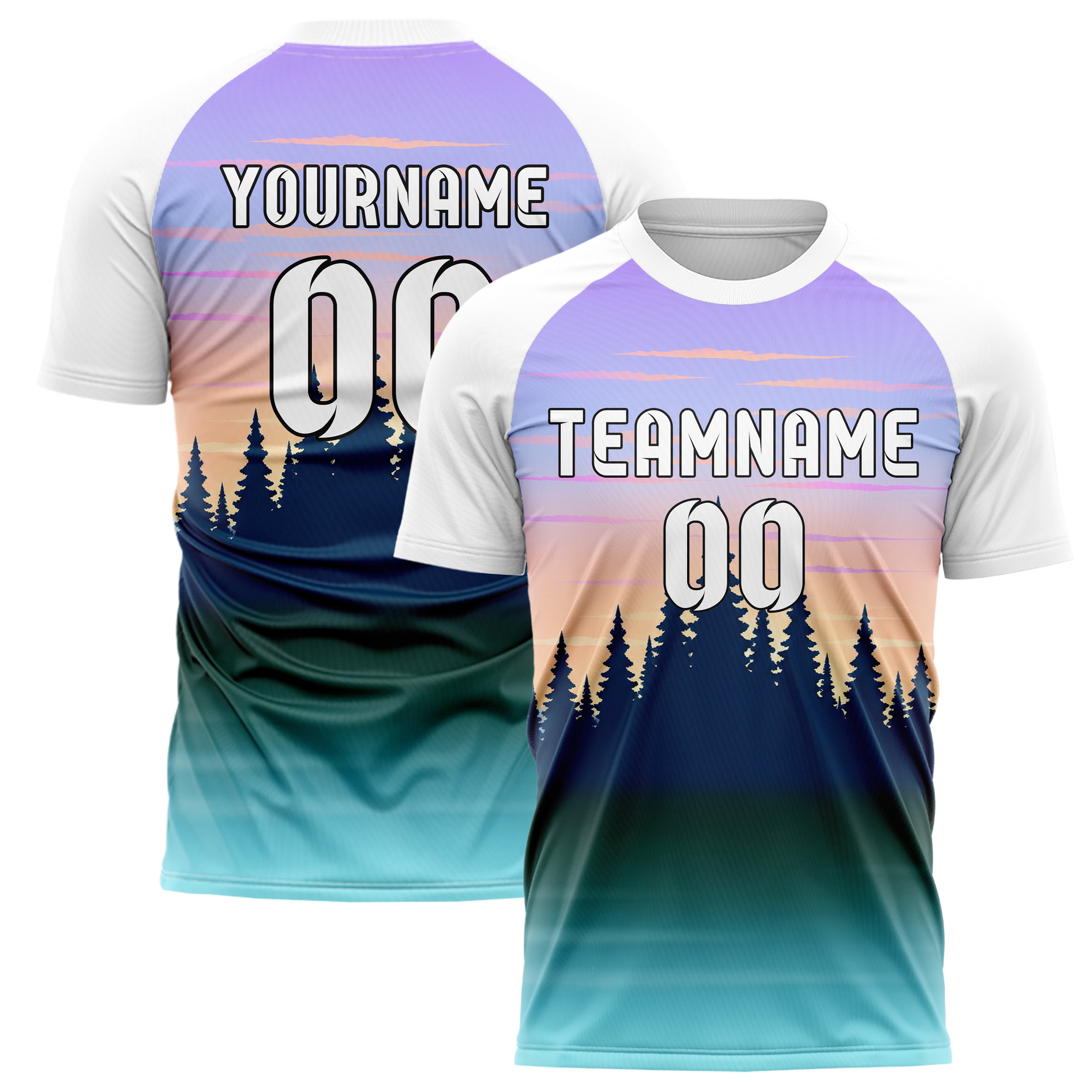 Hellblau Pacific Coast Skyline Design 15-0514 individuelles Fußballtrikot main